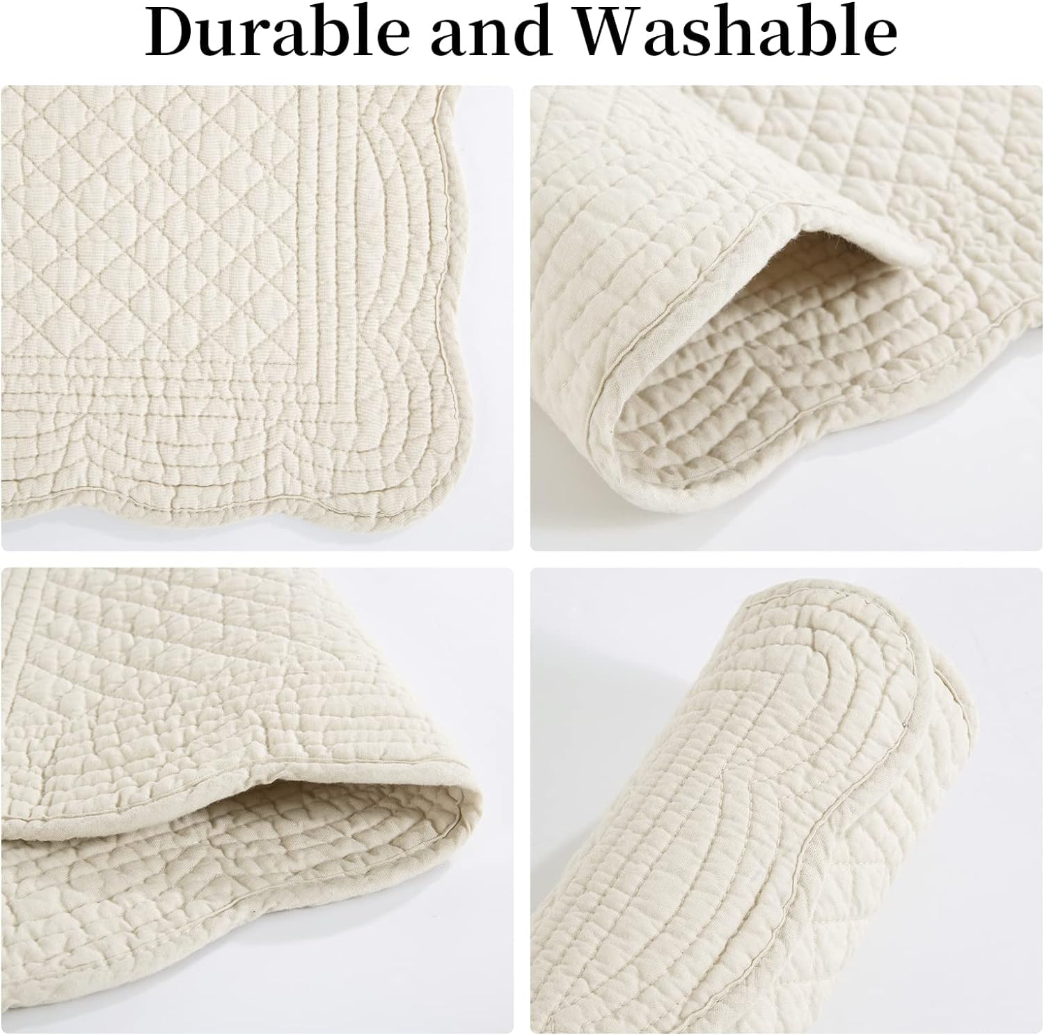 Hombys Quilted Placemats Set Of 4 Washable-Rectangular Placemats For Kitchen Table-100% Cotton Fabric Rectangular Table Mats-Cot
