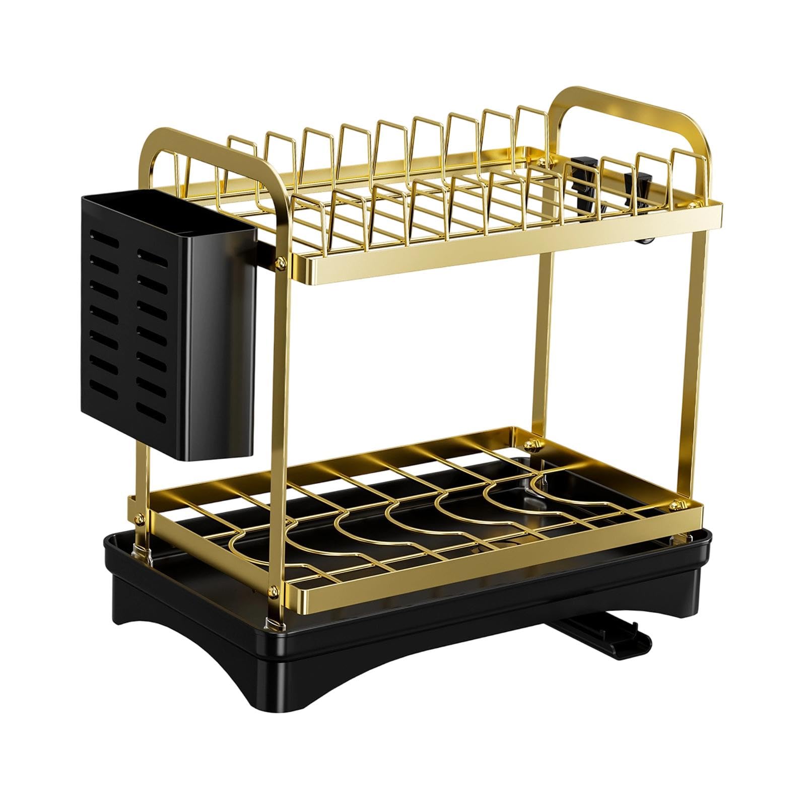 Heavenglow Dish Drying Rack Neatly Efficiency For Kitchen Counter For Plates Cups Bowls Gold | | Racks & Holders | Kitchen Stora