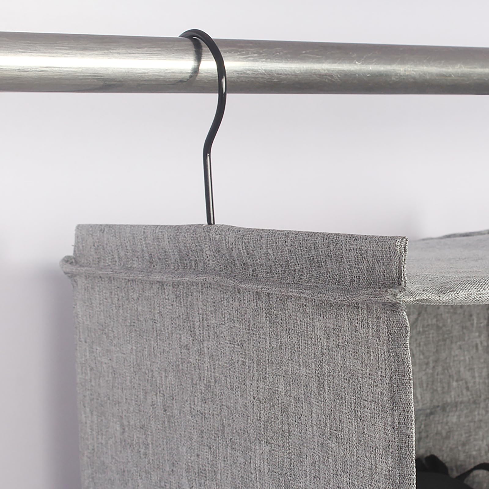 Donyeco Hanging Closet Organizer, Easy Mount Collapsible 3-Shelf Camper Closet Wardrobe Hanging Storage Shelves, Folded Clothes