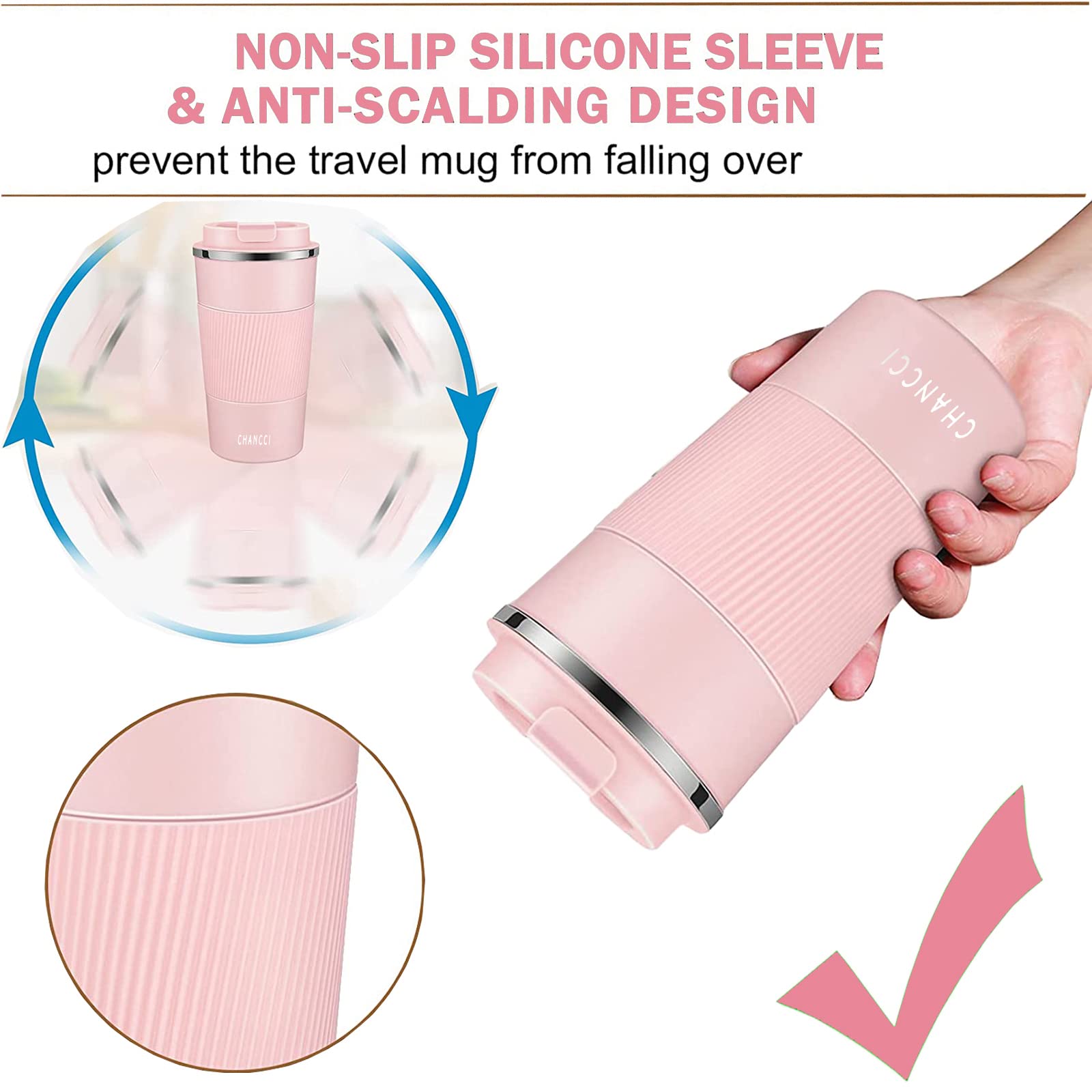 Travel Coffee Mug Spill Proof Leakproof 12 Oz Insulated Coffee Mug With Screw Lid, Stainless Steel Vacuum Tumbler Reusable Therm