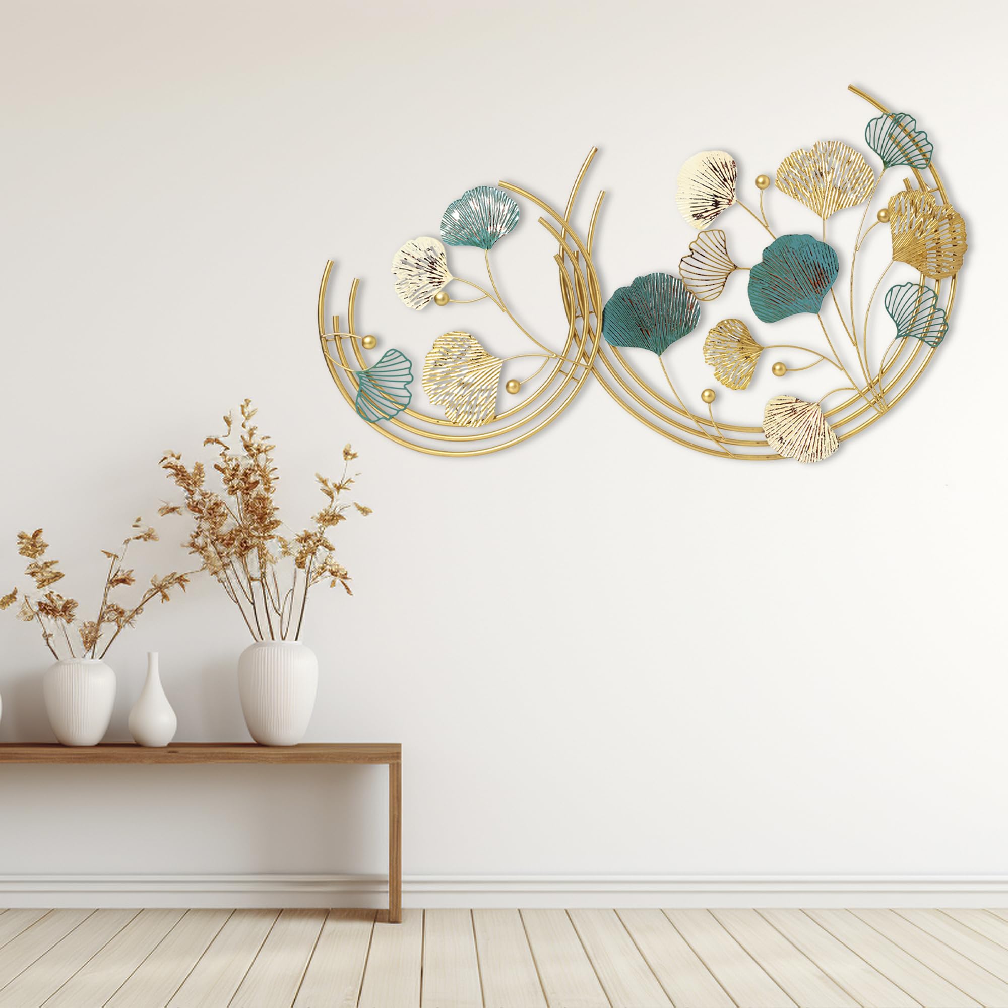 Decorative India Metal Leaf Round Pattern Abstract Wal Art For Living Room Decorative Wall Sculpture For Home Dcor