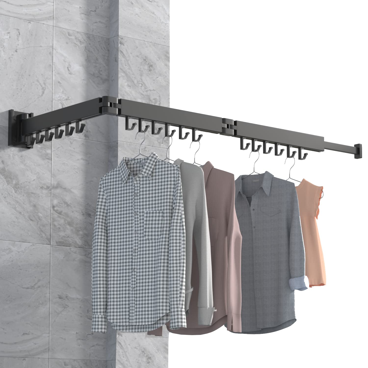 Dr.Dj Clothes Drying Rack For Laundry, Retractable Clothes Hanger Rack Wall Mounted Folding Indoor, Drying Rack, Space Saver Clo