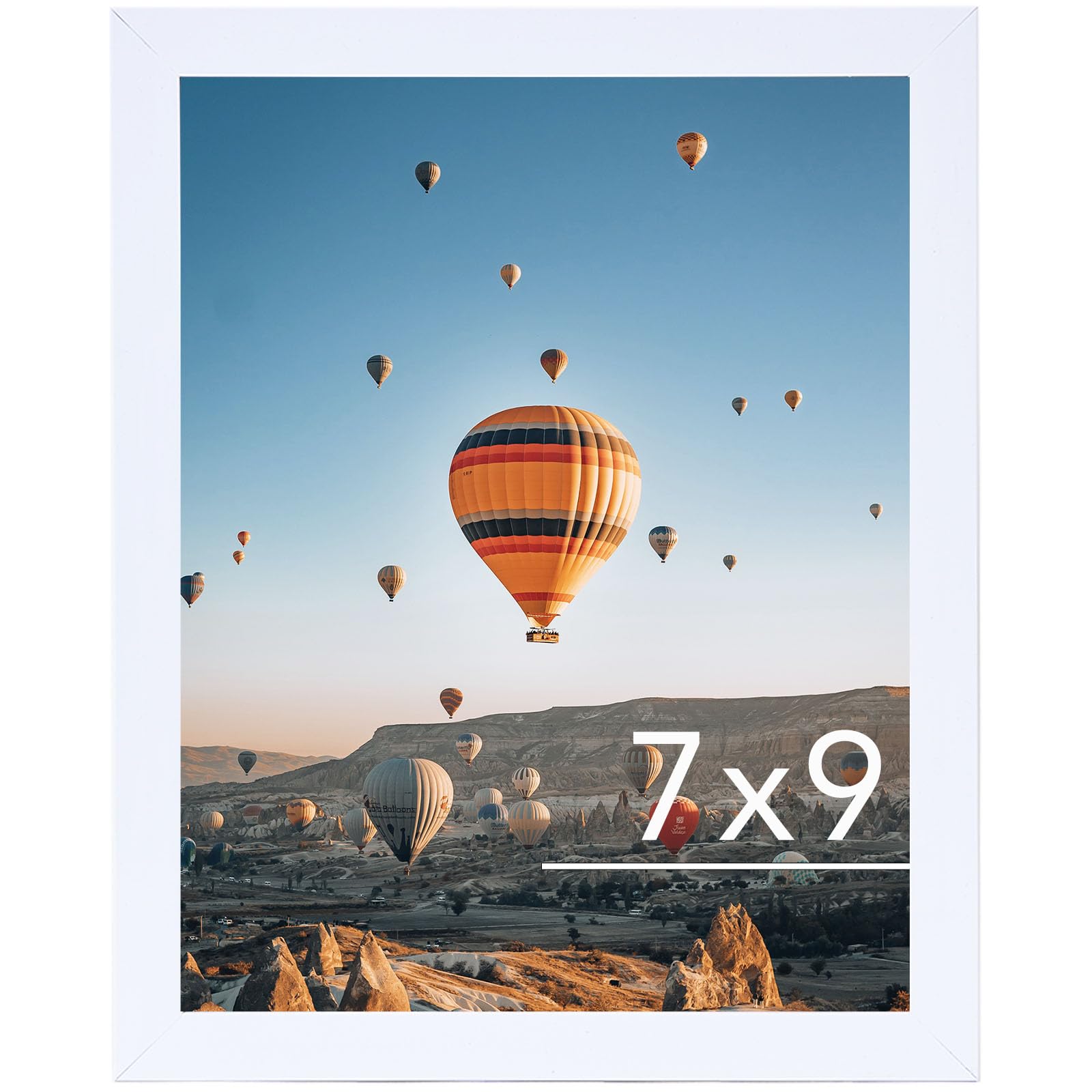 JCJMY 7x9 Picture Frame White for Wall Hanging or Tabletop- Wall Mounting Horizontally or Vertically, 7 x 9 Wall Gallery Poster 