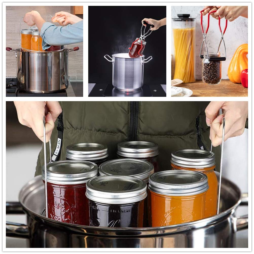 Canning Rack With Heat Resistant Silicone Handles,Stainless Steel Canning Jar Rack Canner Rack Canning Rack Canning Tongs For Re
