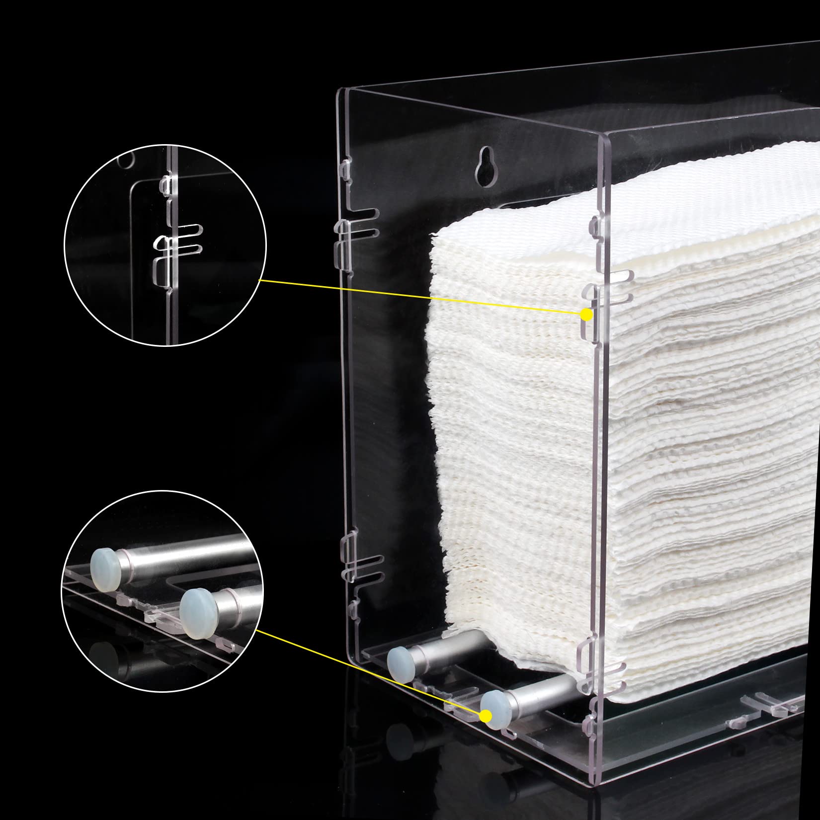 Evron Paper Towel Dispenser Countertop & Wall Mount Clear One-Hand Pull C Fold Z Fold Trifold And Multifold Paper Towel Holder (