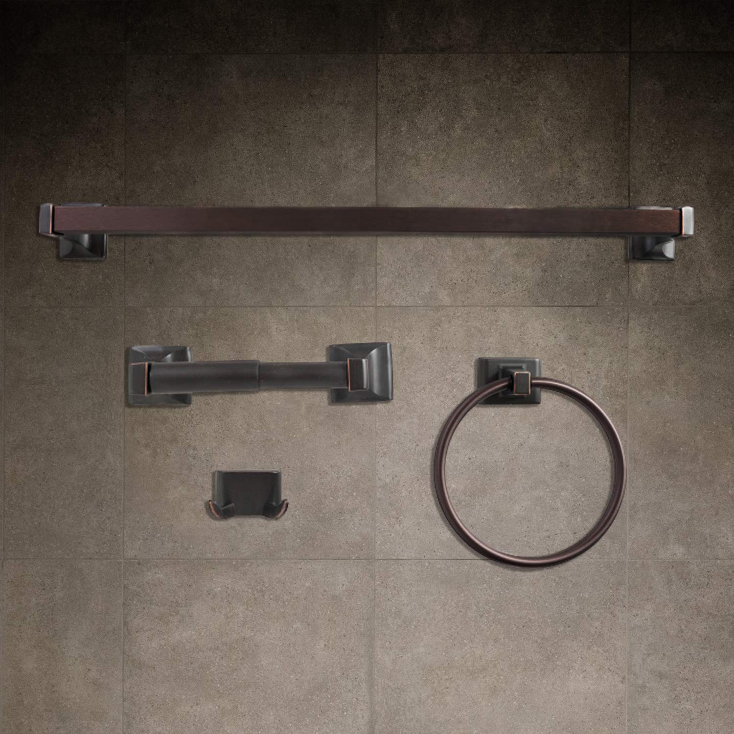 Sento Oil Rubbed Bronze Toilet Paper Holder Wall Mount, Double Post Tissue Toilet Paper Holder, Easy Installation, Heavy Duty Me