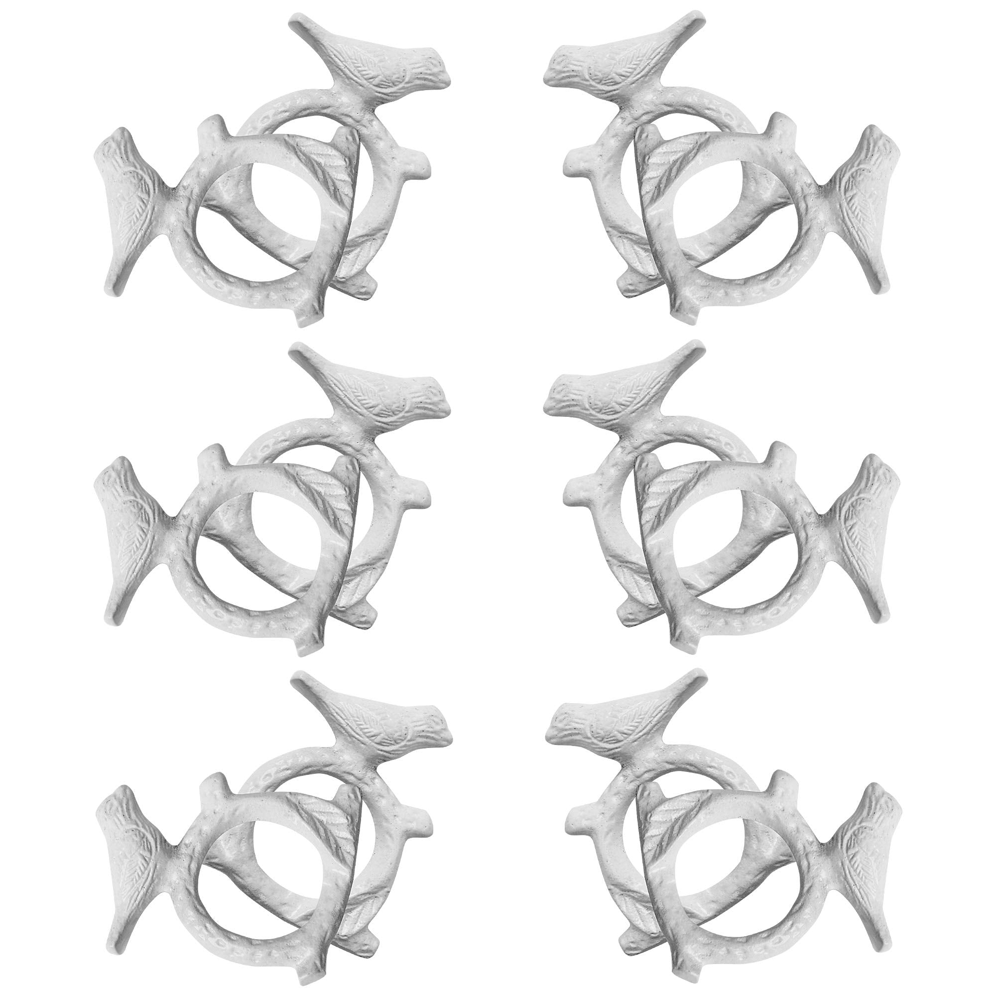 Itos365 Handmade Aluminium Metal Napkin Rings Set Of 12 - Napkin Holder For Dinning Table Parties Everyday - Songbird Bird On Tr