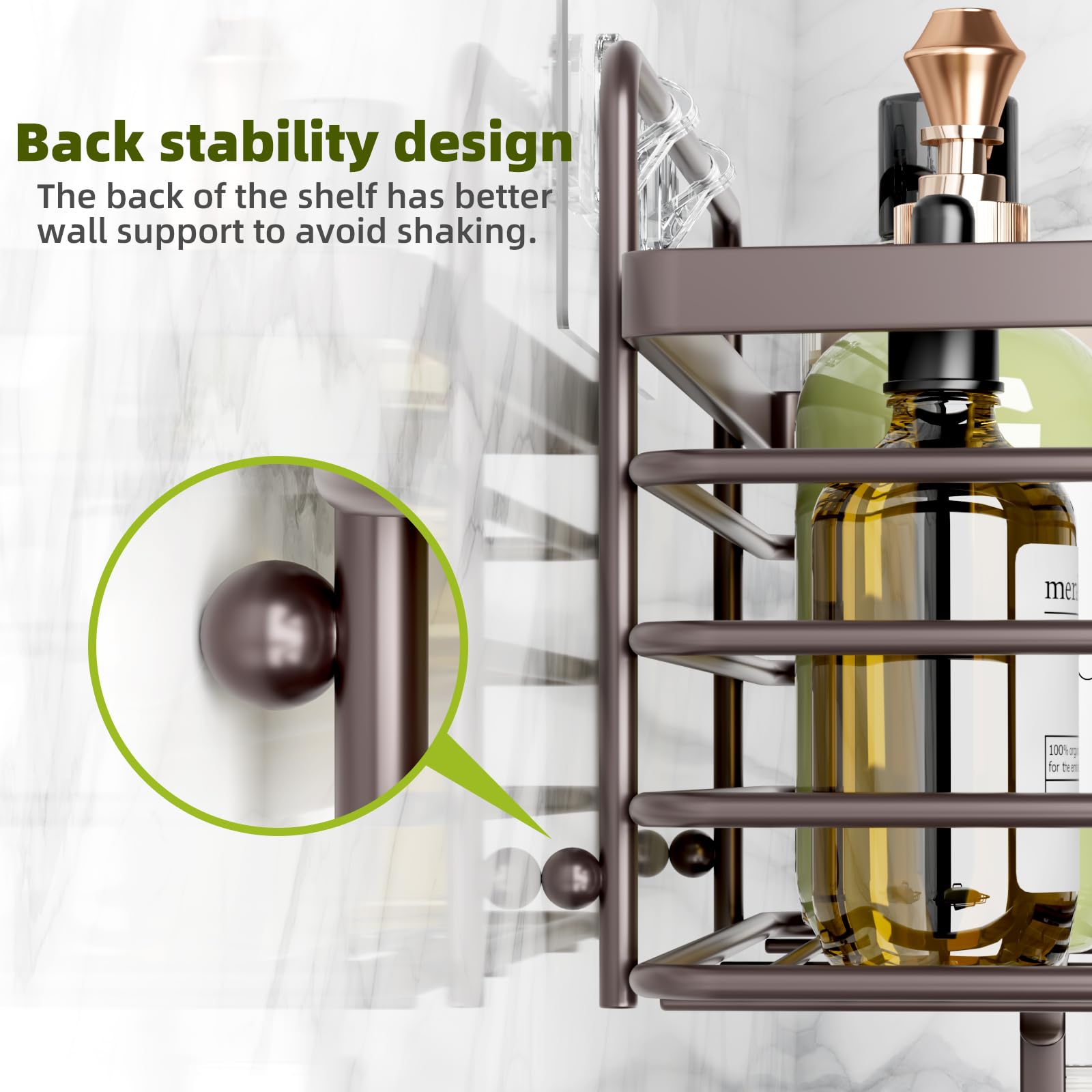 Yougai Shower Caddy 3 Pack, No Drilling Stainless Steel Hanging Shower Organizer Set, Strong Adhesive Shower Organizer For Bathr