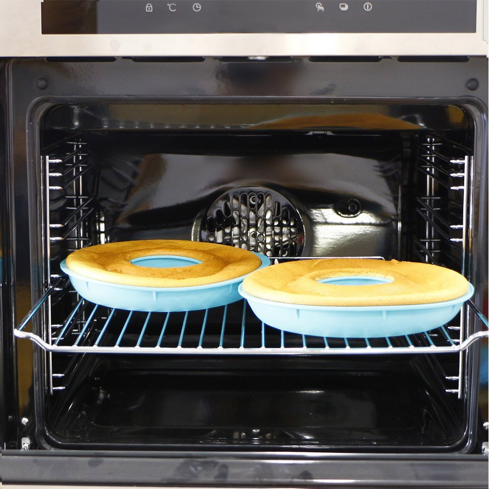 Webake Jumbo Silicone Donut Cake Pan Non-Stick Bagel Cake Mold 10 Inch Set Of 2 Halves Baking Molds