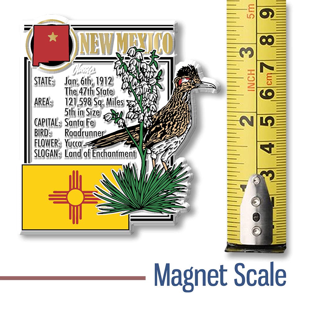 New Mexico State Montage Magnet By Classic Magnets, 2.9'' X 3.2'', Collectible Souvenirs Made In The Usa