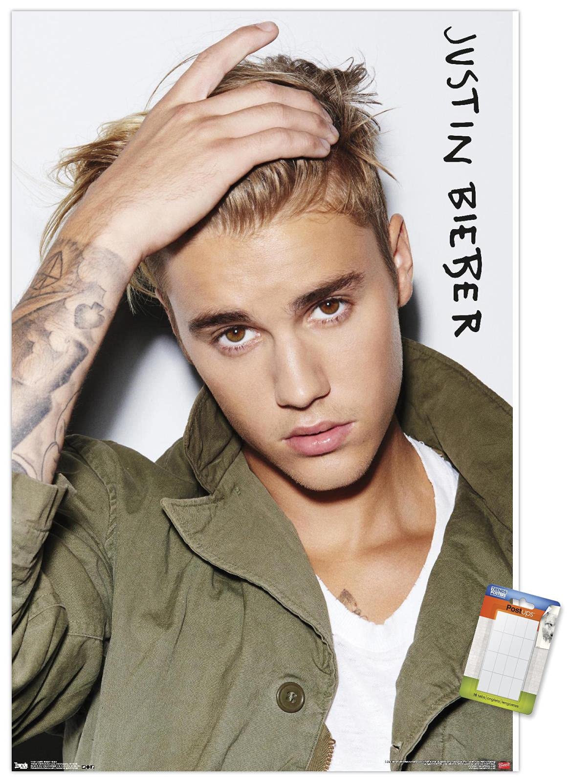 Trends International Justin Bieber - Eyes Wall Poster, 14.725'' X 22.375'', Premium Poster & Mount Bundle