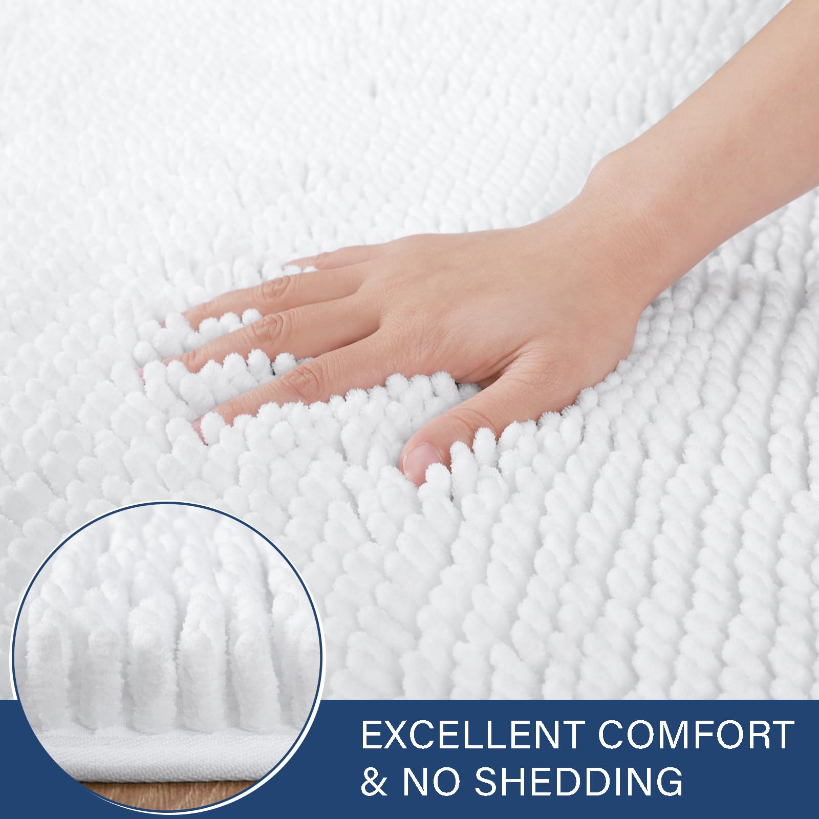 Lochas Bathroom Rugs Sets 2 Piece, 17 X 24 Plus 20 X 32 Inches Thick Non Slip Bath Rug Set, Absorbent Soft Chenille Bathroom Rug