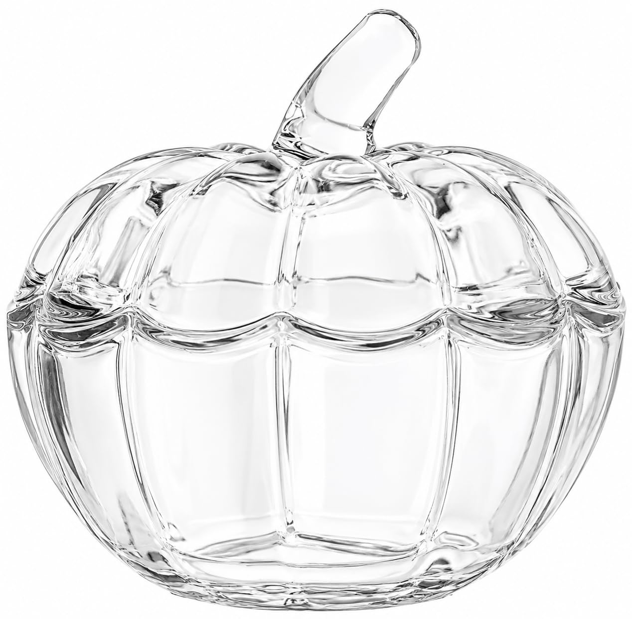 Acharaj Pumpkin Glass Candy Jar, Thanksgiving Candy Jar With Lids, Pumpkin Container With Cover, Transparent Glass Bowl For Home