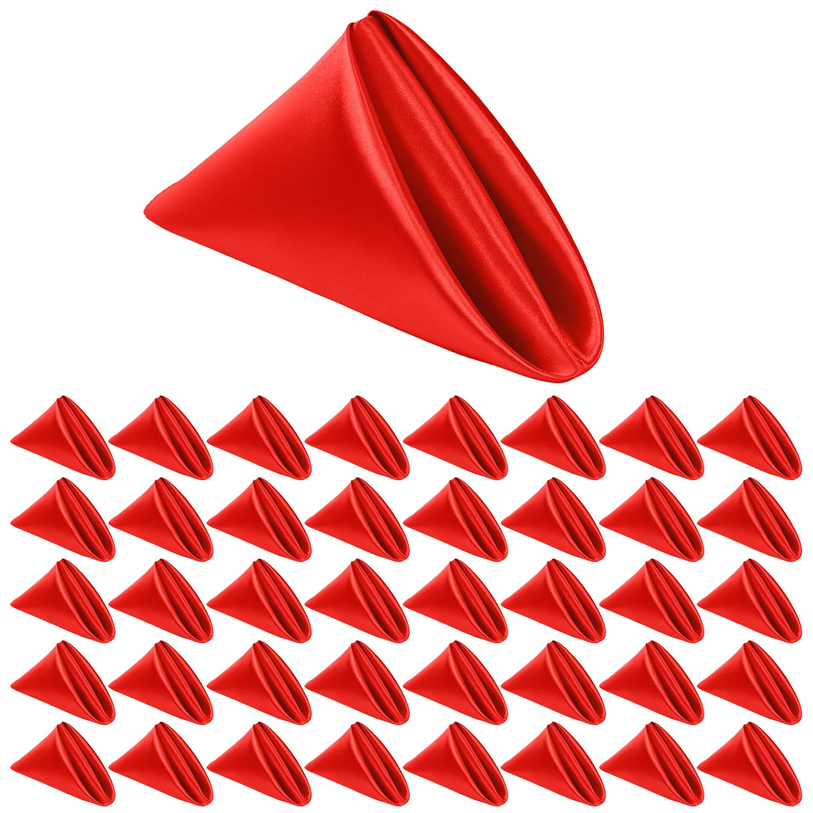 Red Satin Napkins 40 Pcs Satin Napkins Cloth Square 20 X 20 Inches Soft Smooth Fabric Table Napkins Washable Dinner Satin Cloth