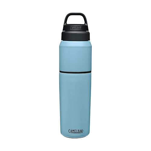 Camelbak Products MultiBev Water Bottle & Travel Cup - Vacuum Insulated Stainless Steel - Dusk Blue - 22oz bottle & 16oz cup