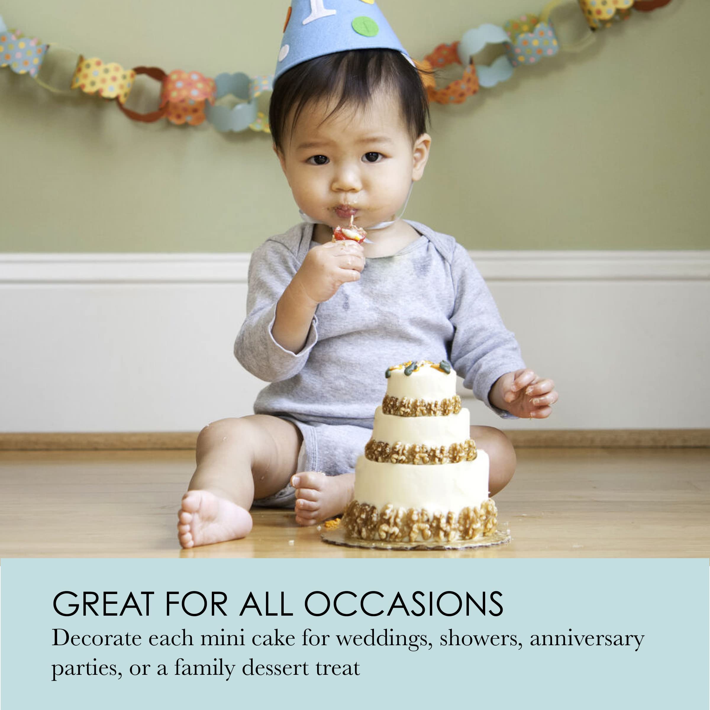 Chicago Metallic 26633 Multi Tier Cake Pan 4 Cavity, 10.6 X 9.60 X 4.5 Inch, Gray, 6-Cup