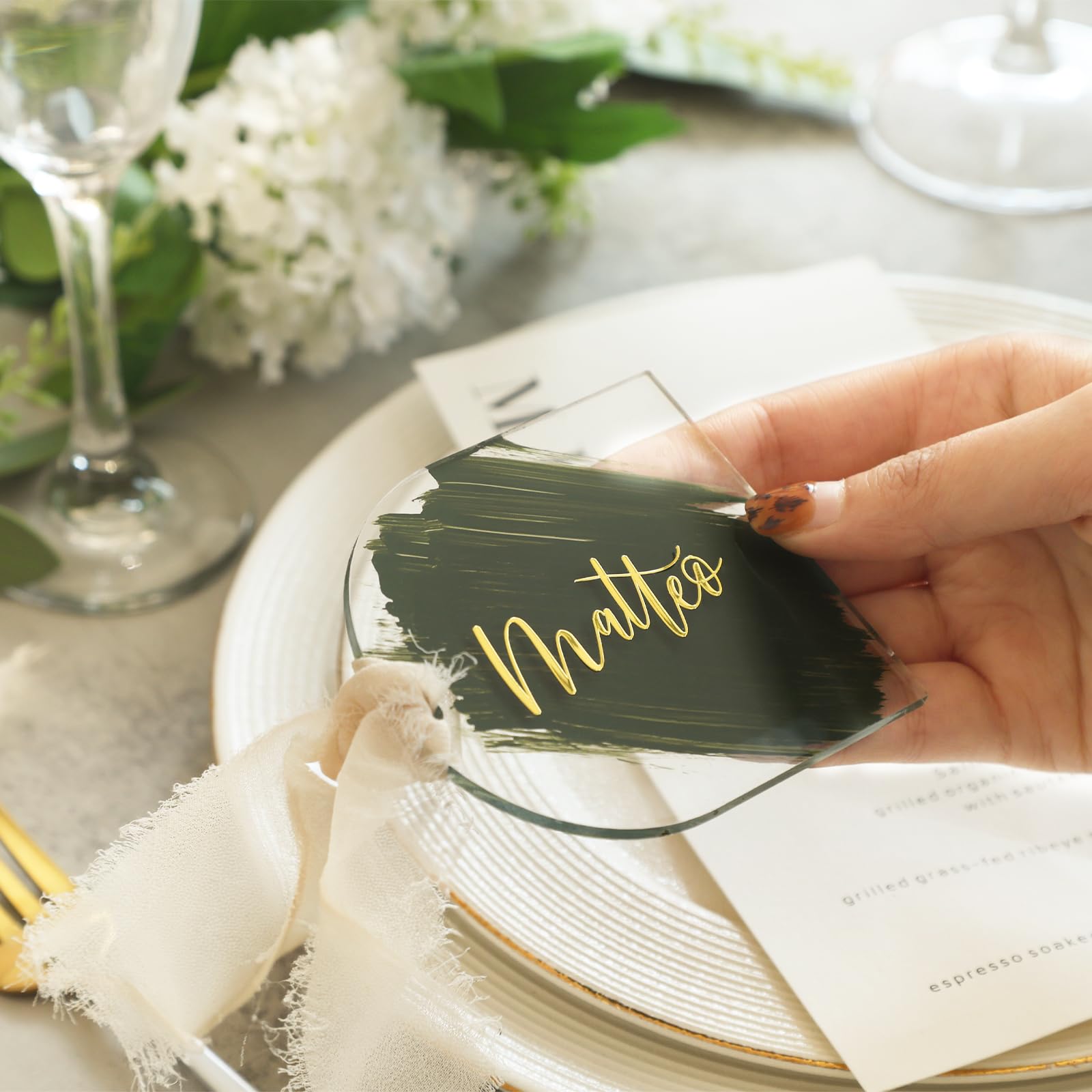Uniqooo 18 Pcs Clear Arch Acrylic Place Cards, 3.5X3 Inches Diy Blank Half Circle Acrylic Sign, 3Mm Thick Perfect For Wedding Ta