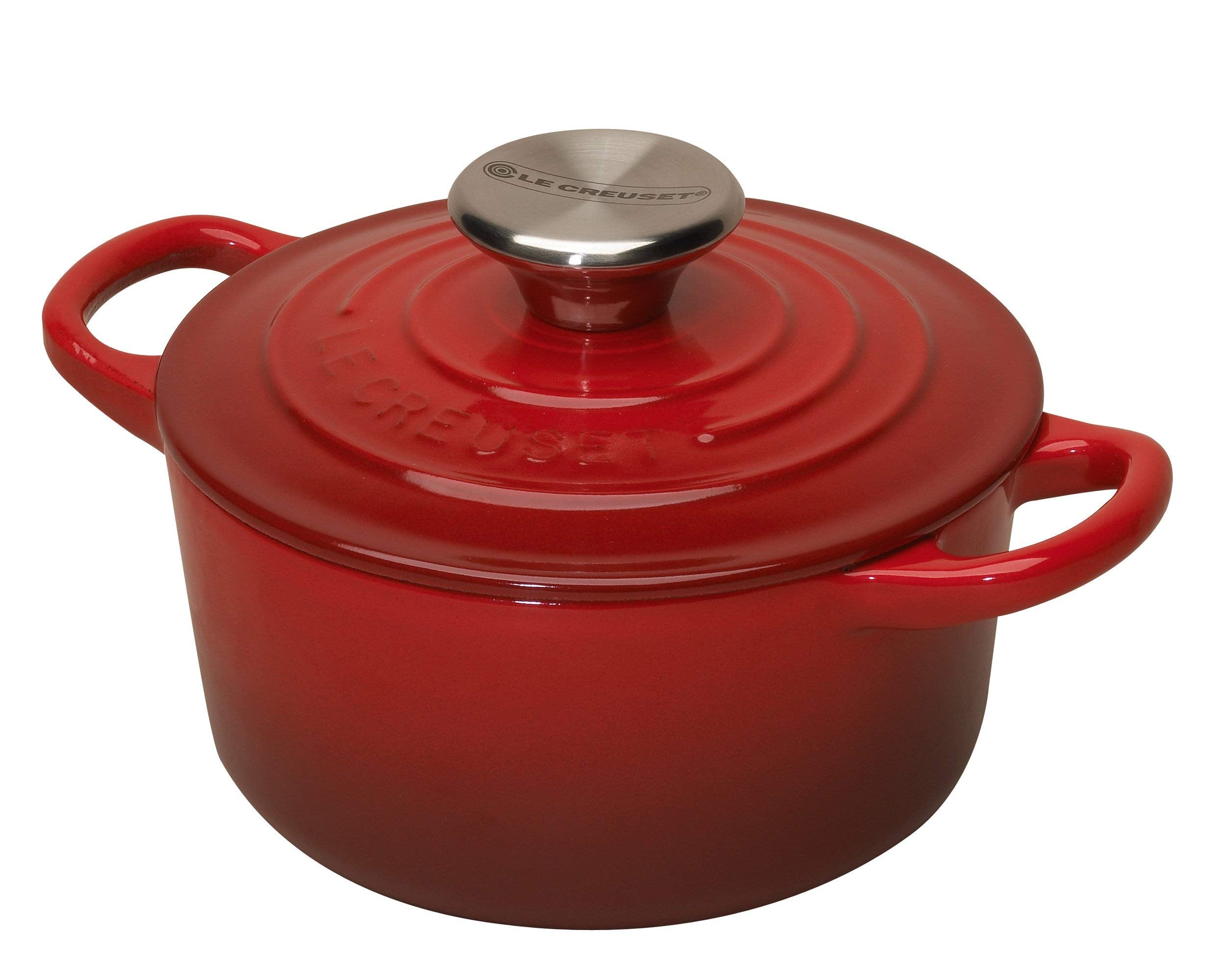 Le Creuset Enameled Cast Iron Mini Cocotte with Lid, 1/3 qt., Cerise
