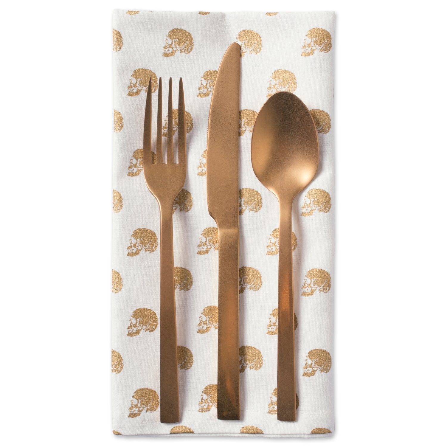 Dii Decorative Kitchen & Tabletop Gold Skull Halloween Collection, Napkin, 6 Piece