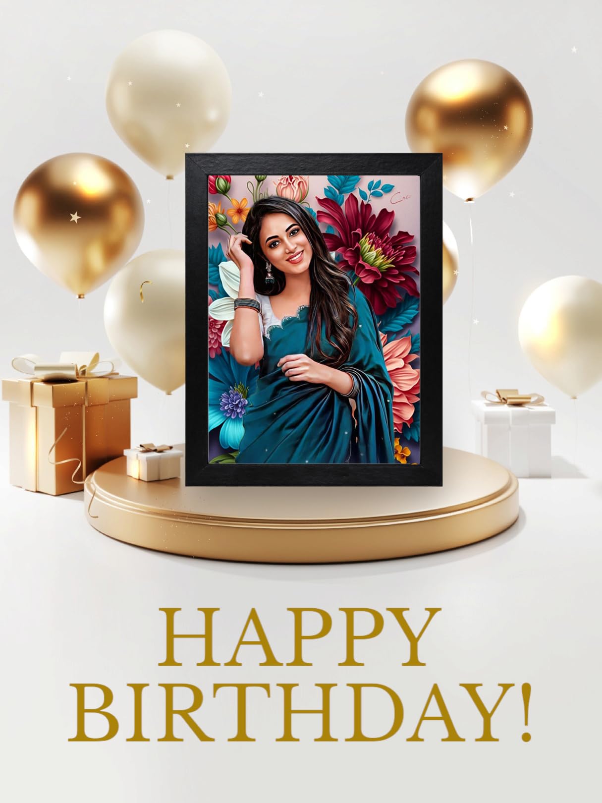 Vsk Sketch Art Customised Digital Oil Painting Colorfull Background | Gift For - Anniversary | Birthday | Wife | Husband | Siste