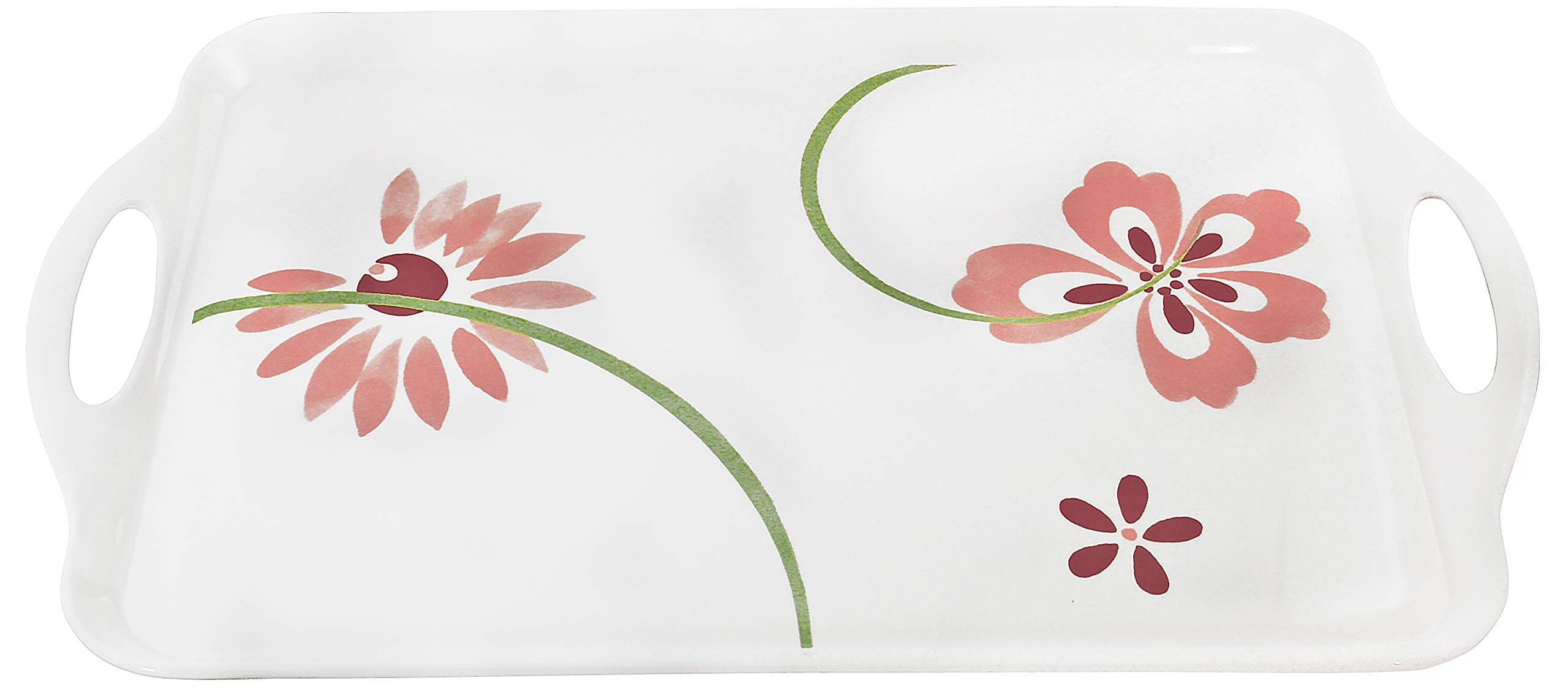 Reston Lloyd Melamine Serving/Ottoman, Rectangular Tray, Pretty Pink