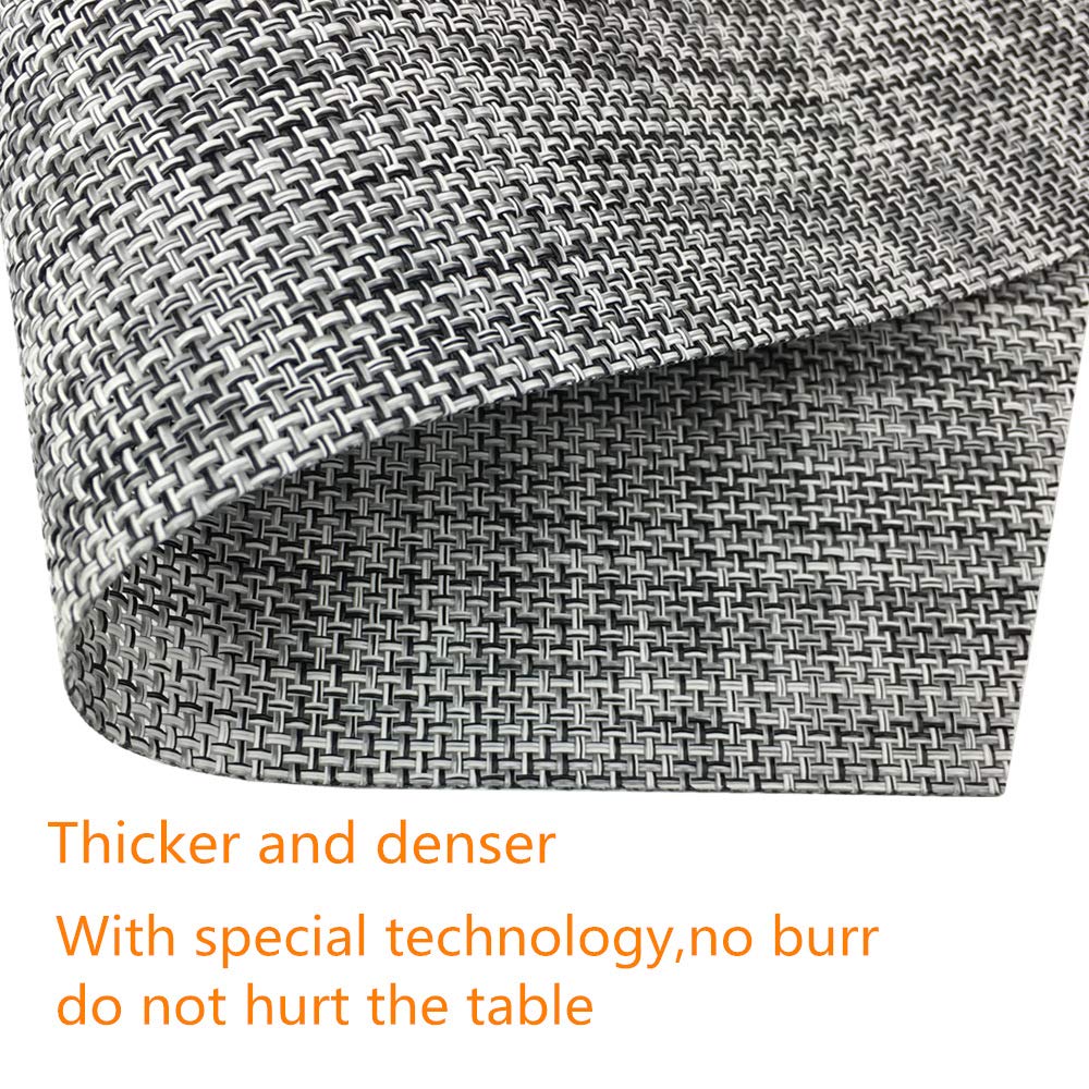 Wedge Placemats Set Of 4 Vinyl Placemats For Round Tables Woven Non-Slip Heat-Resistant Easy To Clean Wipeable Washable Dinner T