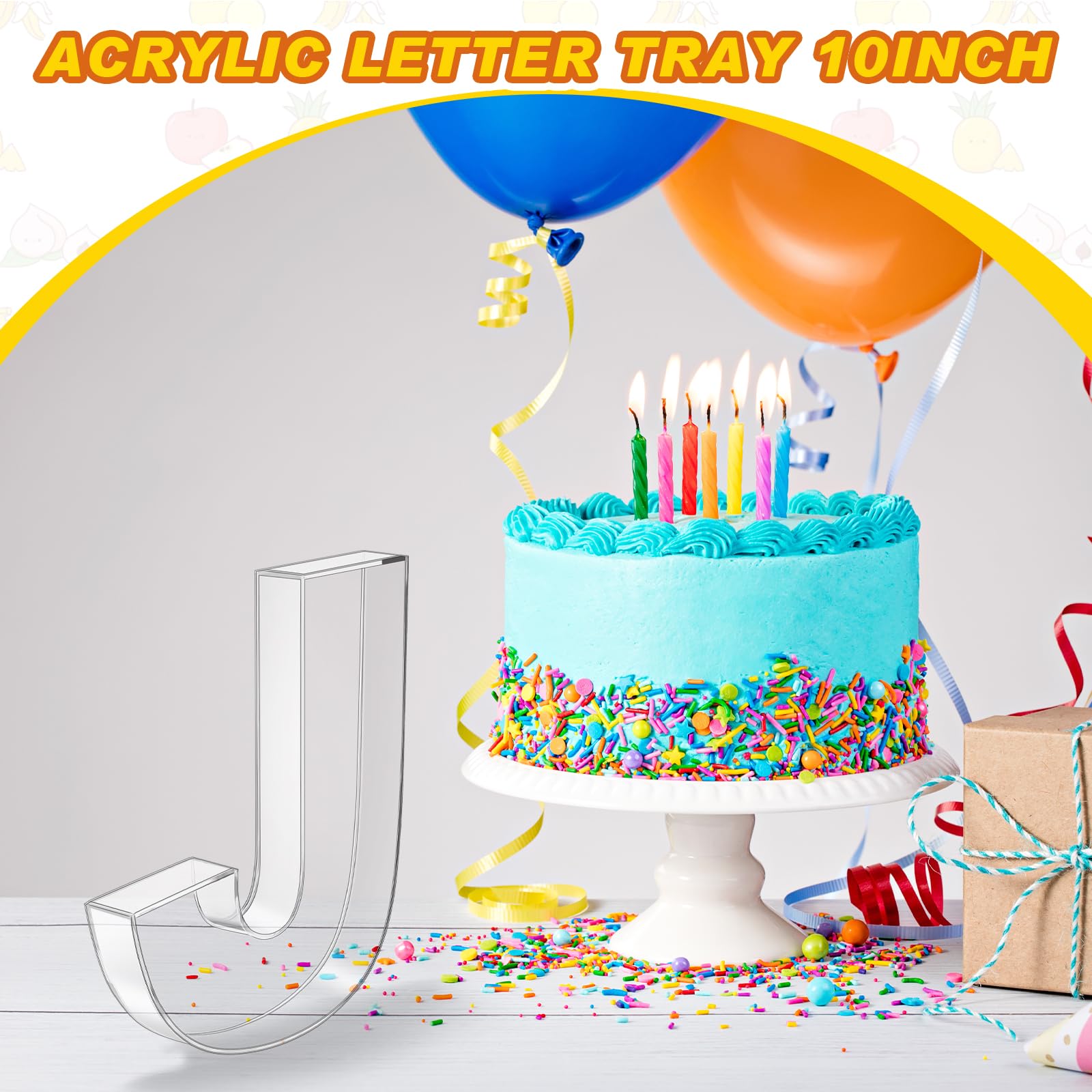 Uiifan 10   Acrylic Letter Box Form Tray Display Fillable Letter Charcuterie Box Acrylic Candy Dish for Birthday Party Reusable