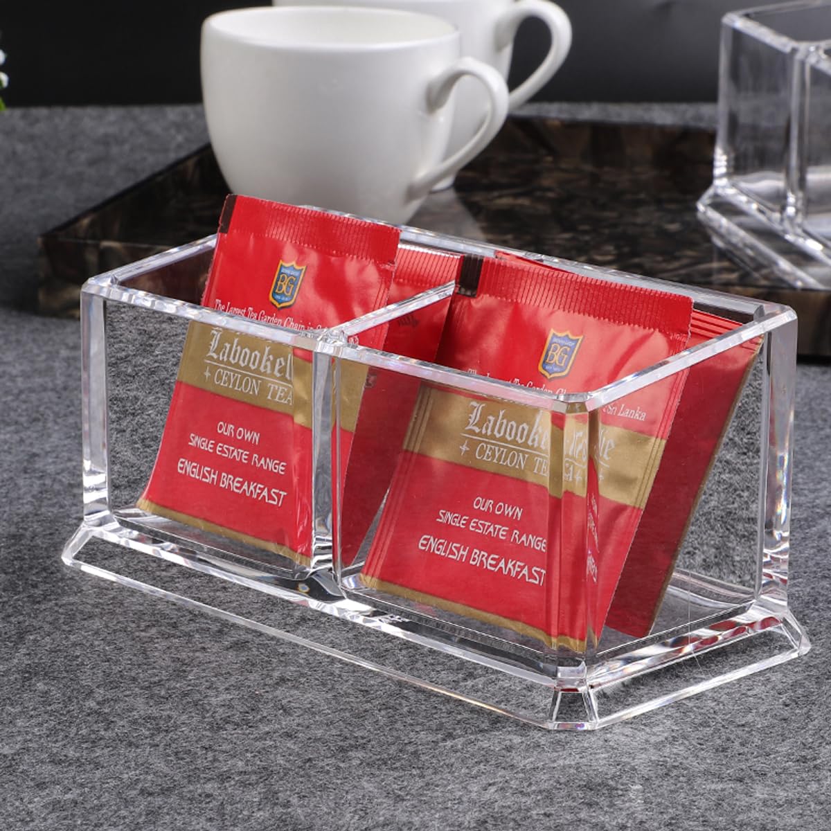 Yakri Acrylic Tea Bags Holder Coffee Sugar Bag Case Guest Room Storage Boxes - Holder For Tea Bags, Small Packets, Sweeteners,Su