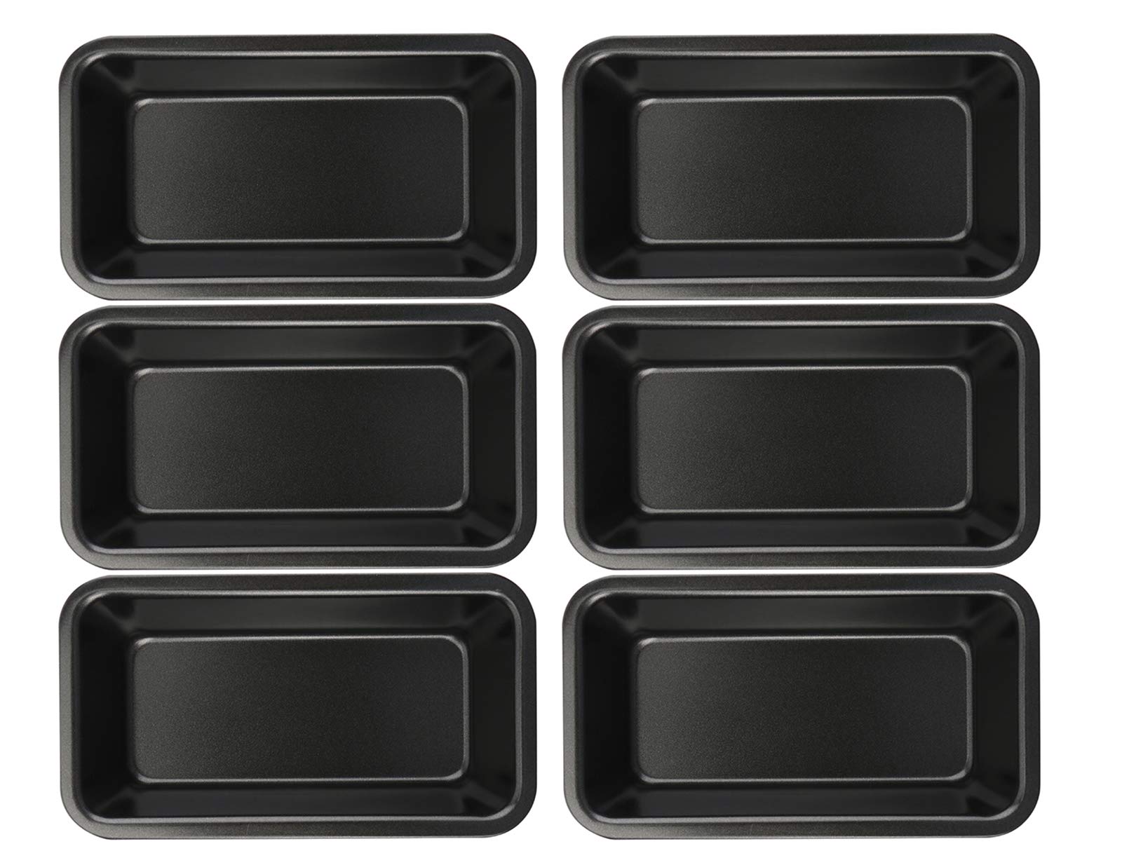 Lawei 6 Piece Non-Stick Mini Loaf Pan - 3.5 X 6 Inch Carbon Steel Bread And Toast Mold, Little Bakeware Pans For Banana Bread, B