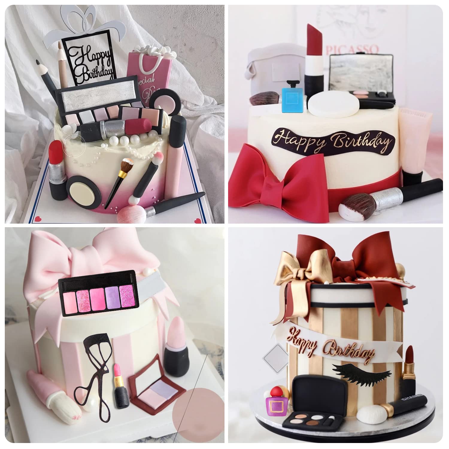 Mujiang Makeup Tools Silicone Molds Eyelash Eye Shadow Eyelash Curler Fondant Mold For Cake Decorating Cupcake Topper Candy Poly