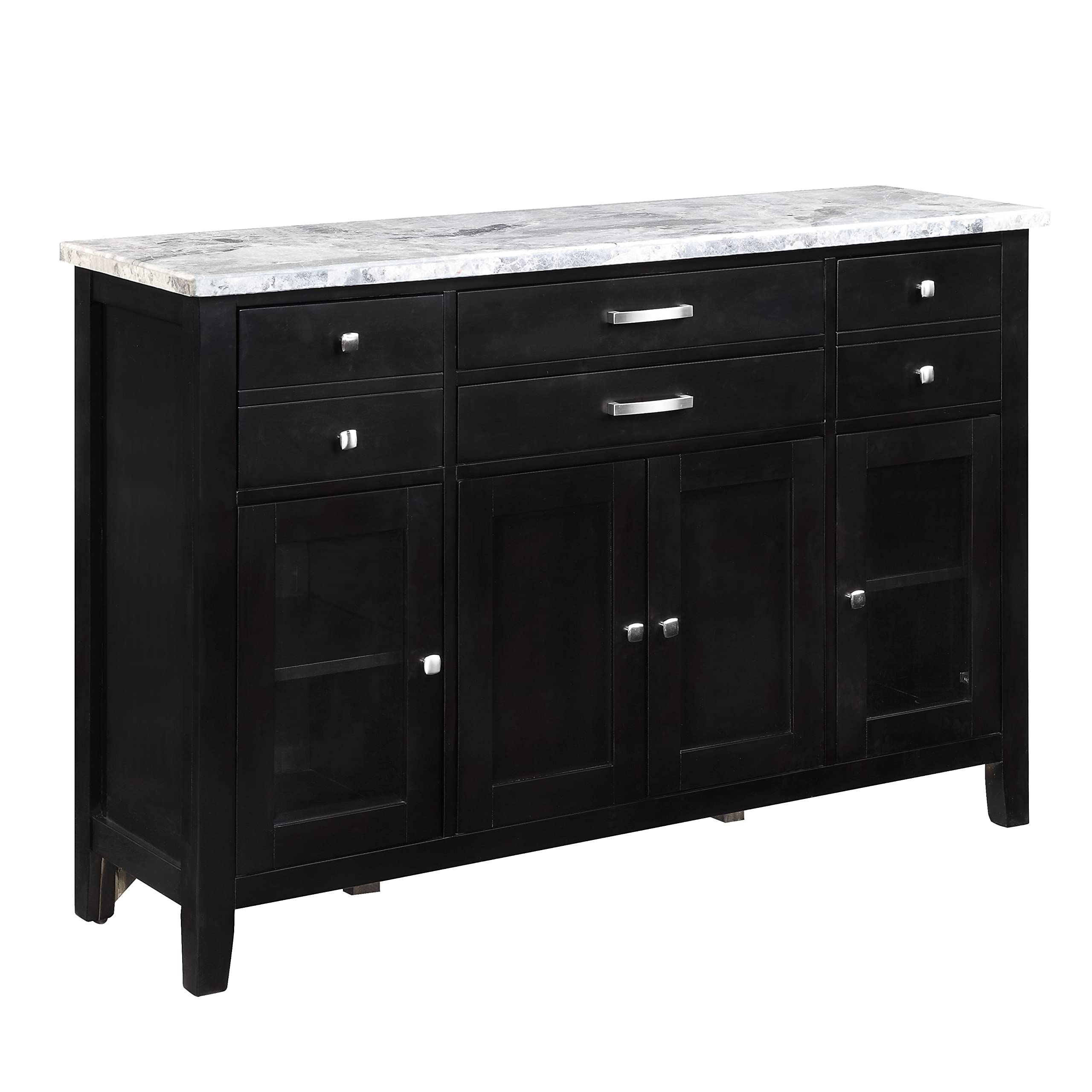 Acme Hussein Server in Marble & Black Finish