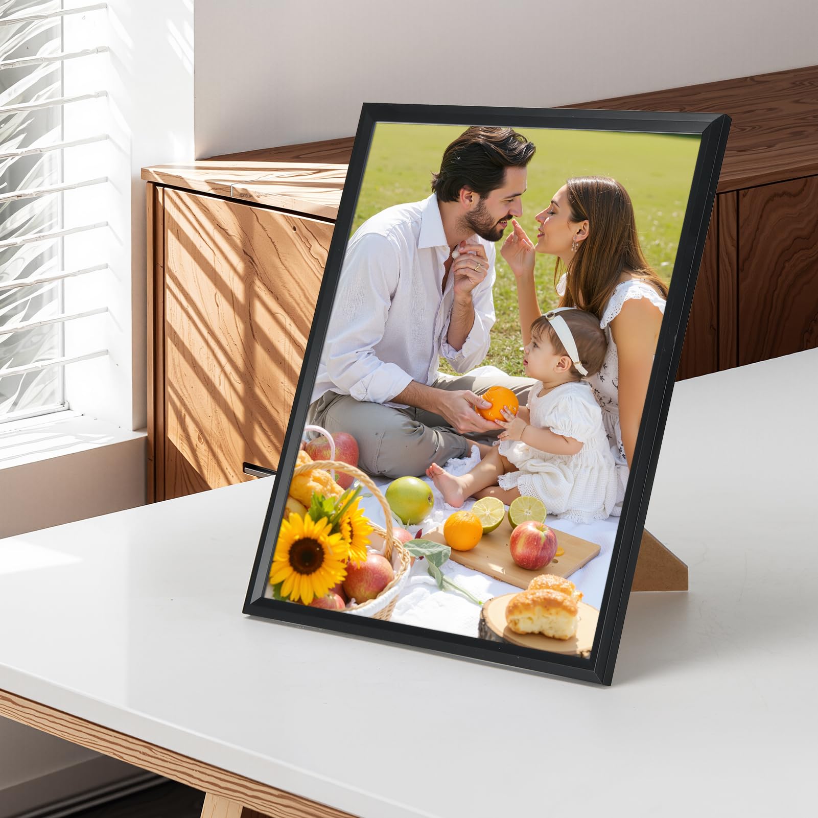 Edenseelake 8x10 Picture Frame Set of 6, Display 5x7 Picture with Mat or 8x10 Without Mat, Black Photo Frame for Wall Hanging or