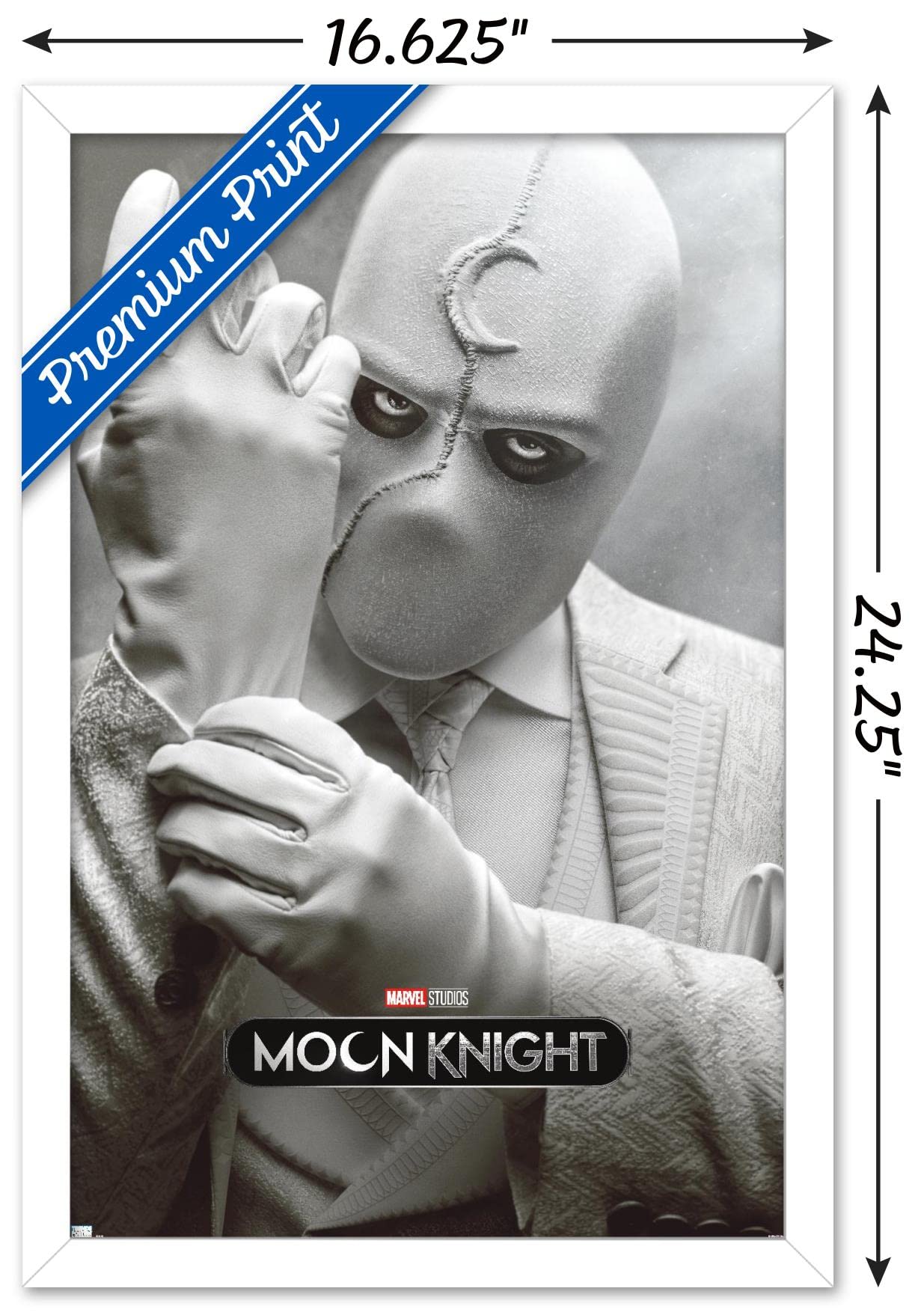 Trends International Marvel Moon Knight - Mr. Knight One Sheet Wall Poster, 14.725'' X 22.375'', White Framed Version