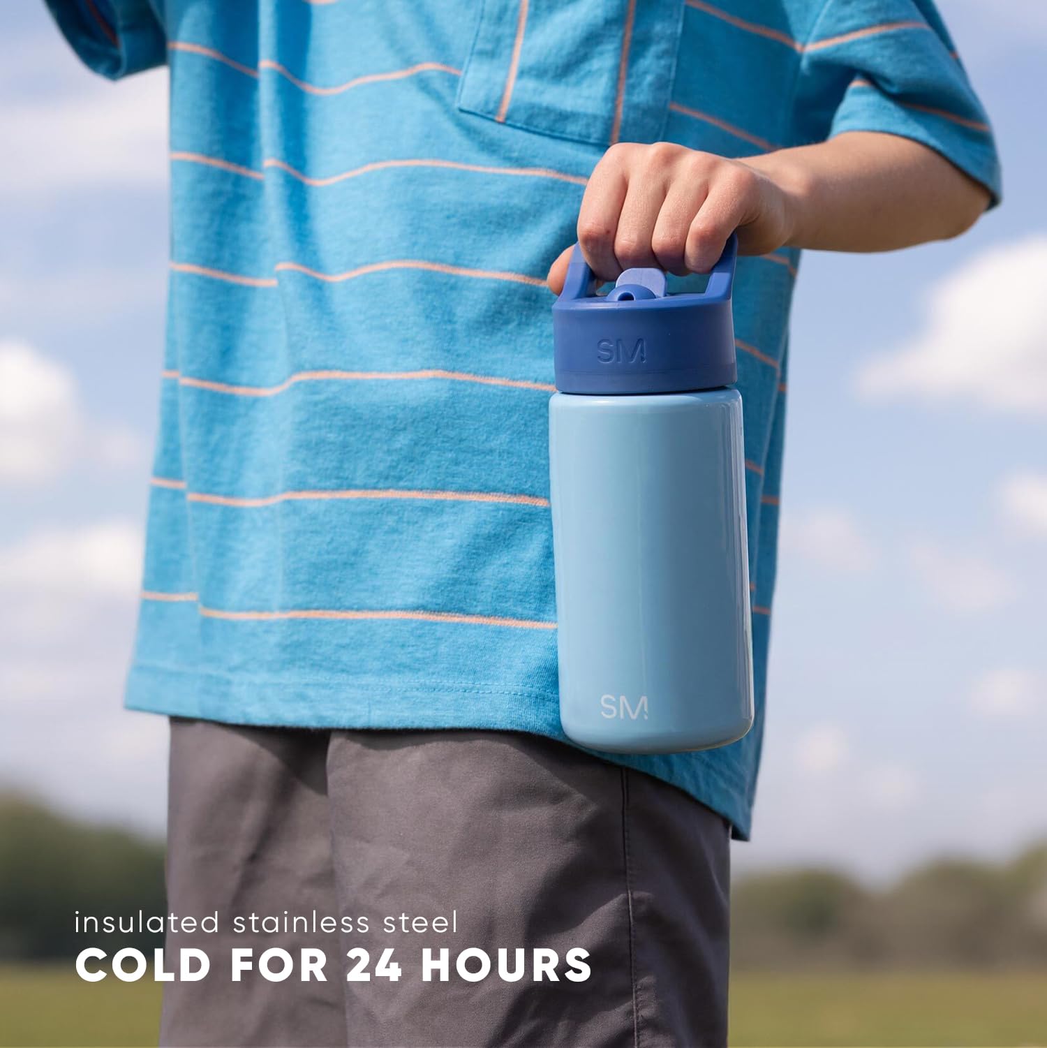 Simple Modern Kids Summit Water Bottle with Straw Lid | Disney Frozen 14oz Stainless Steel Cup Insulated Tumbler for Girls, Scho
