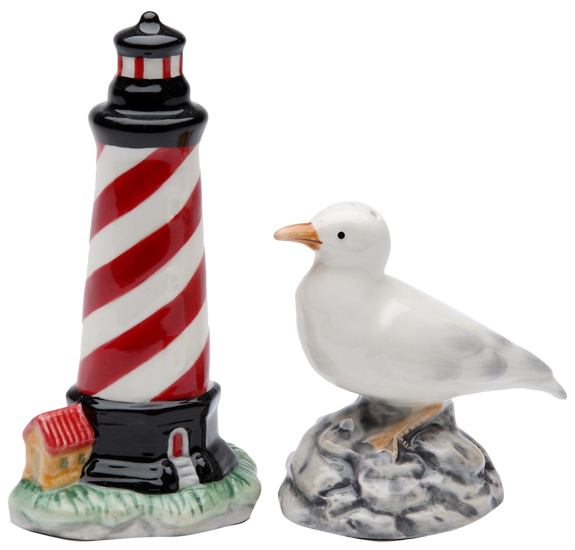 Stealstreet Ss-Cg-10704, 4.13 Inch Painted Lighthouse And Sea Gull Salt And Pepper Shaker Set