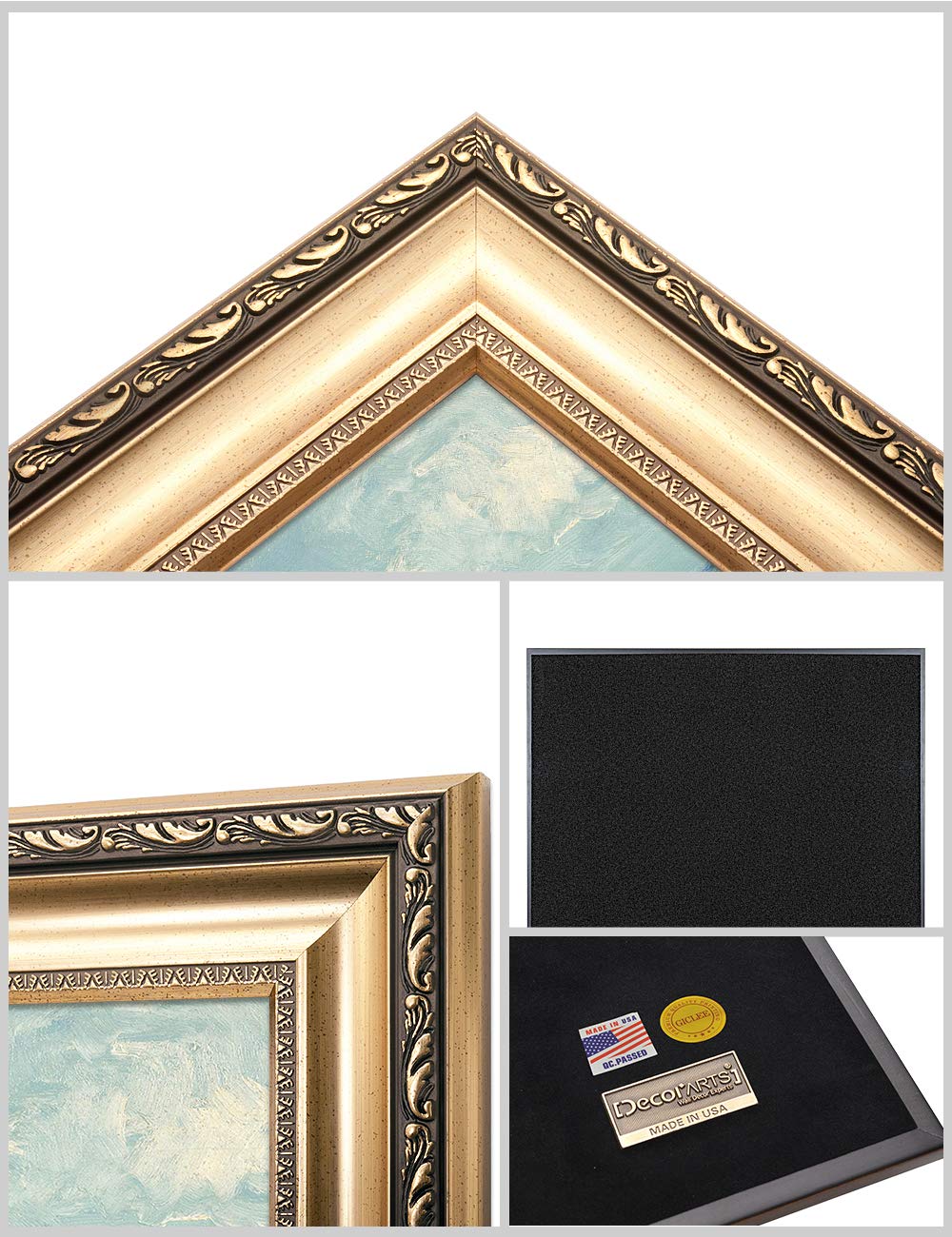 Decorarts - The Sea At Les Saintes-Maries-De-La-Mer - Vincent Van Gogh. Giclee Print On Canvas With Matching Golden-Relief Frame