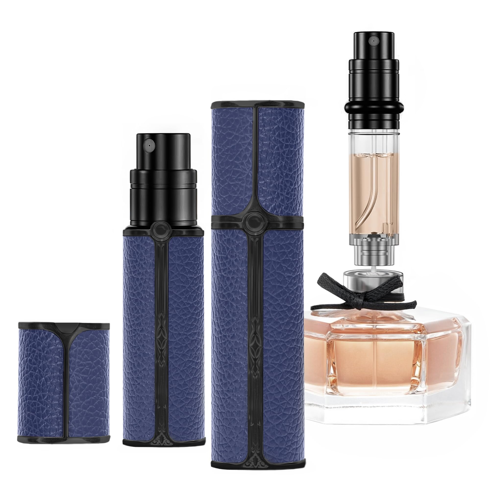 Muilsae Af01Dbb Leather Perfume Atomiser, 5Ml Bottom Fill Travel Perfume Bottle, Refillable Perfume Dispenser For Women & Men (A