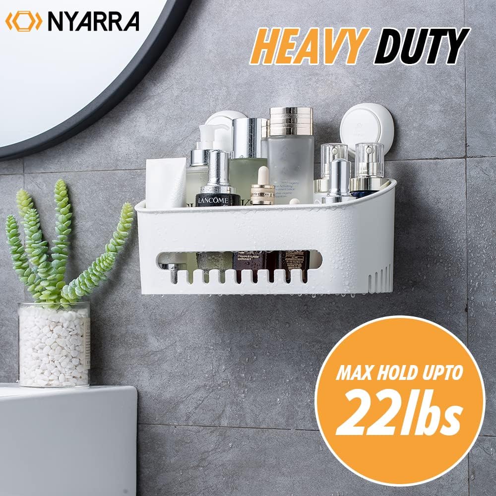 Nyarra Vacuum Suction Shower Caddy for Bathroom Hanging - Drill-Free Installation, Removable, Suction Shelf for Bedroom - Wall M