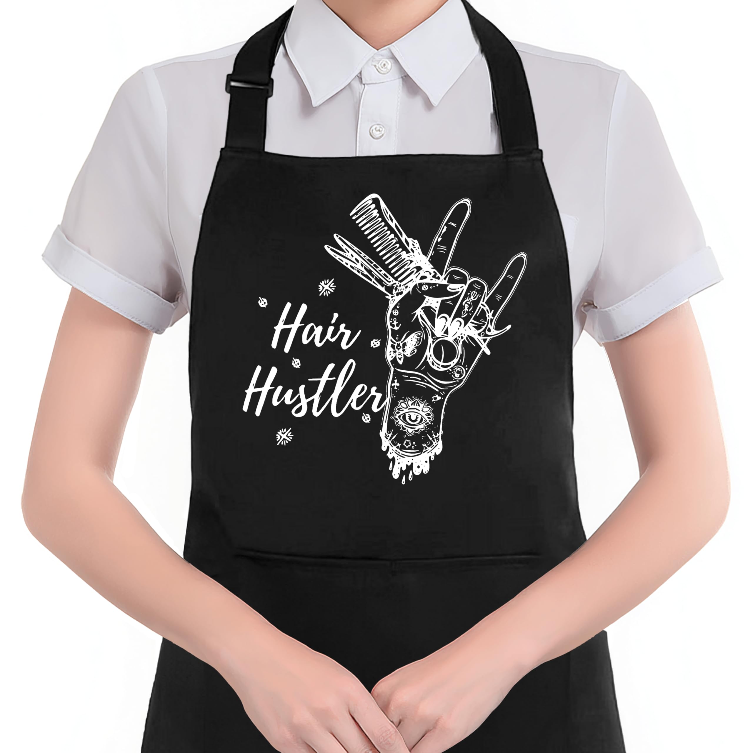 Hugane Boho Witchy Hair Hustler Apron With Pockets, Hairstylist Hairdresser Gifts For Women, Hair Stylist Gifts Waterproof Adjus