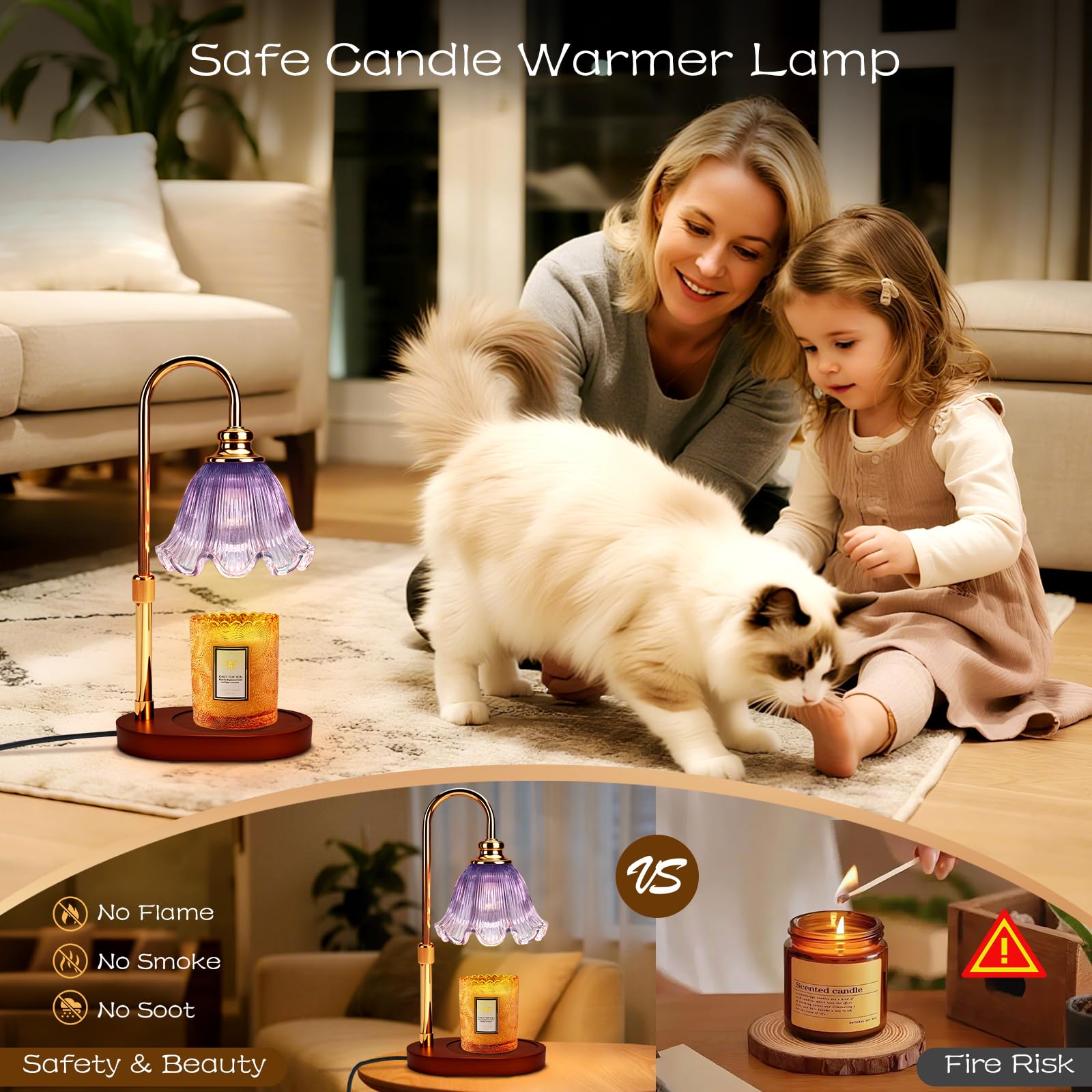 Adjustable Candle Warmer Lamp with Timer: Wax Warmer for Scented Wax Gifts for Women - Birthday Gifts for Women fits All Candle