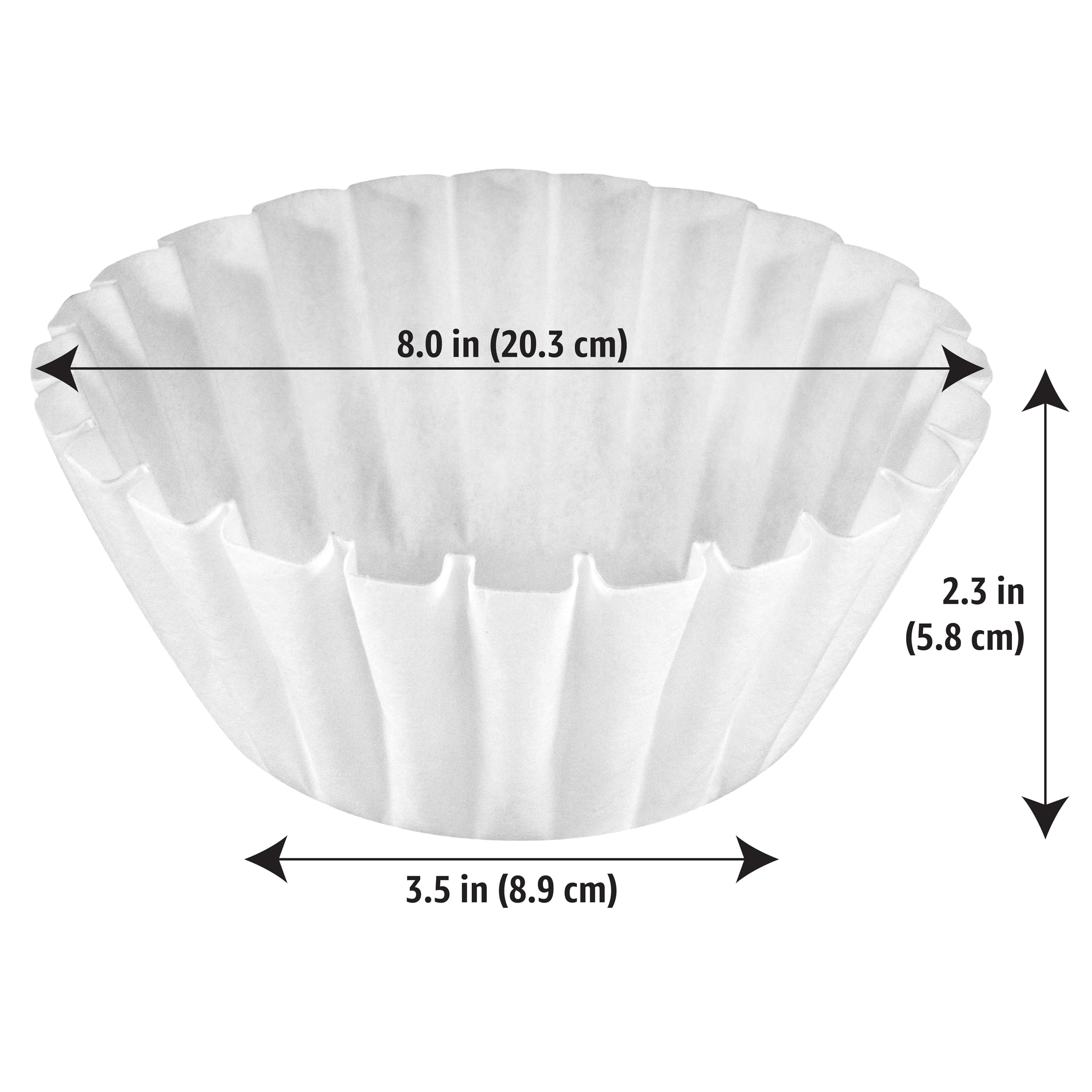 Amazon Basics Basket Coffee Filters For 8-12 Cup Coffee Makers, White, 200 Count