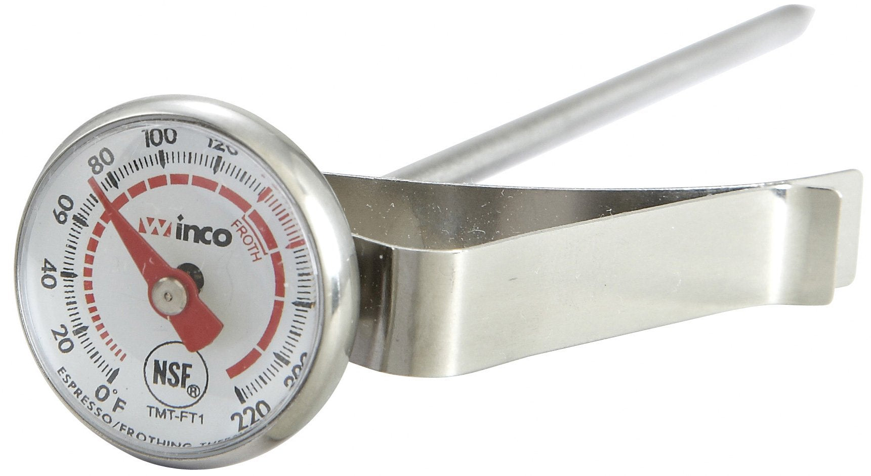 Winco 1-Inch Dial Frothing Thermometer With 5-Inch Probe (Tmt-Ft1)