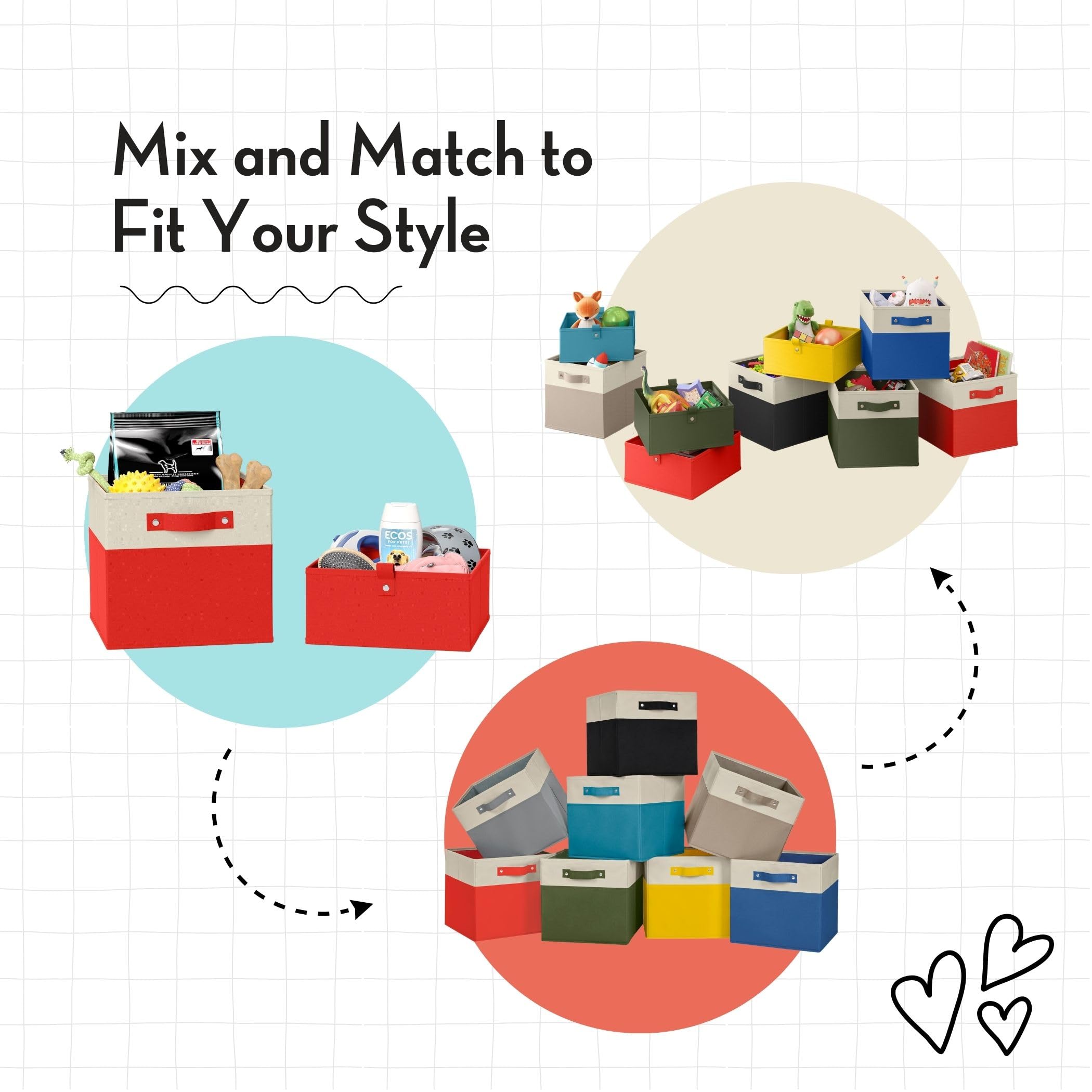 Riverridge Kids 2Pc 10.5In Two-Tone Folding Storage Bin Set - Olive