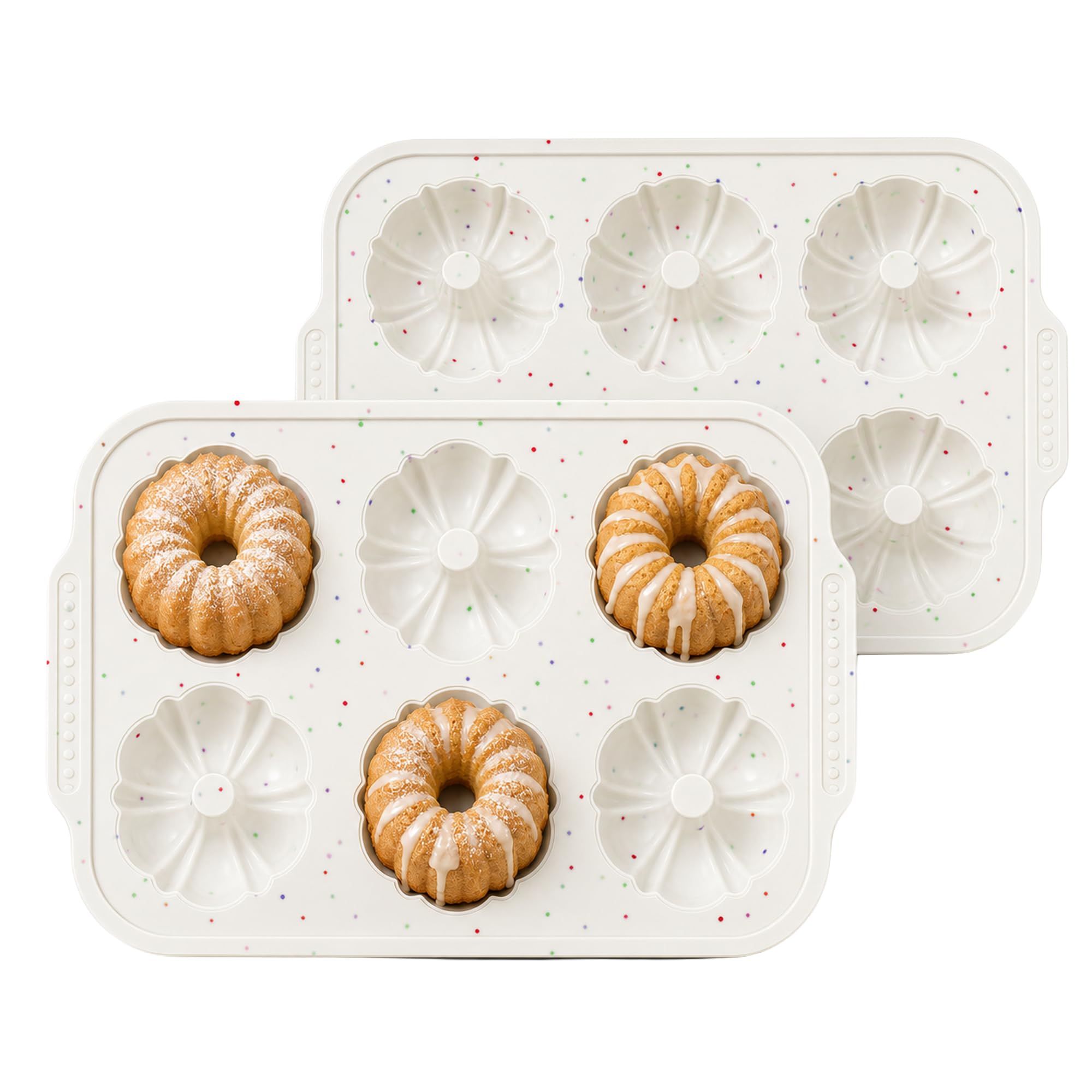 Mini Fluted Tube Pan with Metal Reinforced Frame, 6Cavity MiniBundt