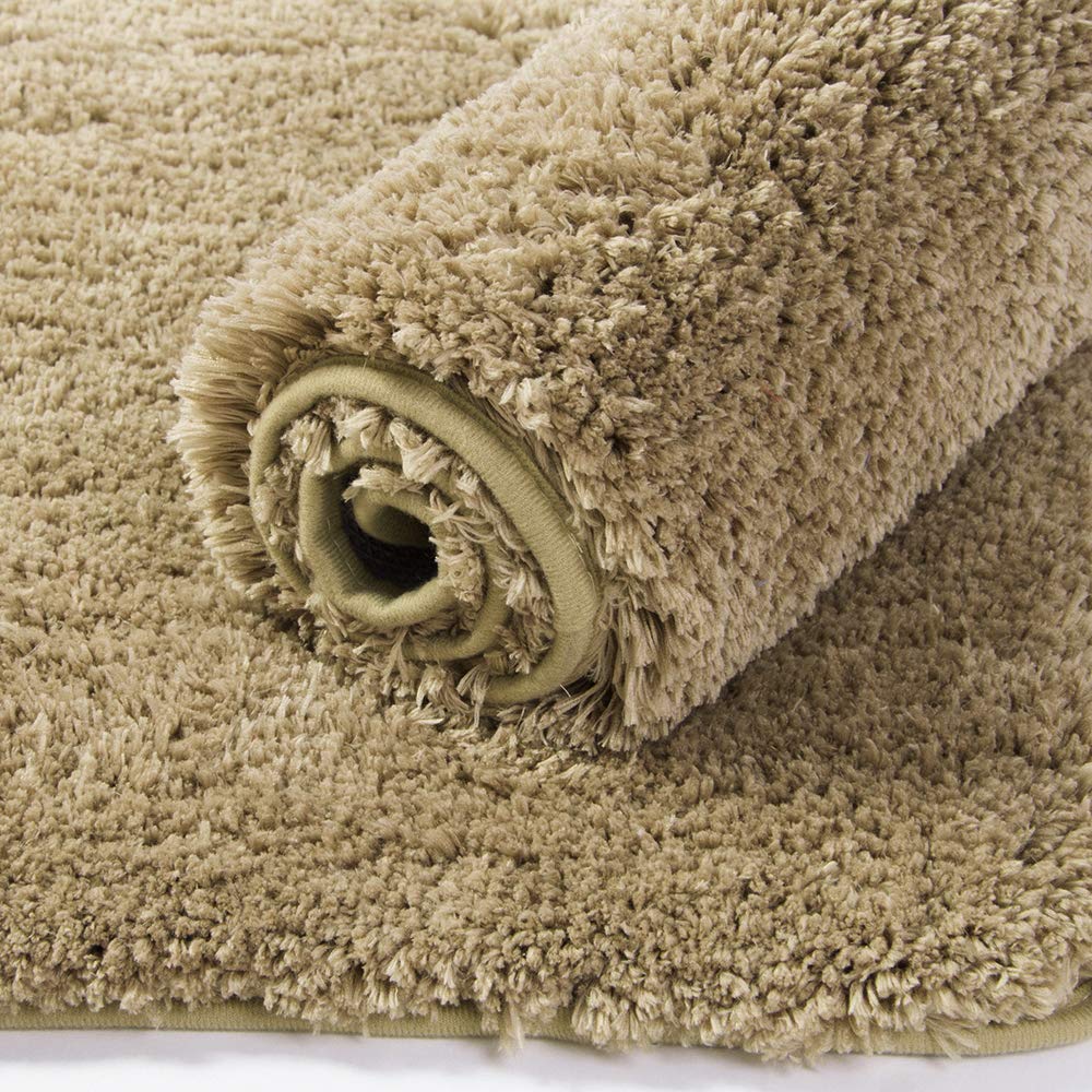 Walensee Shaggy 2 Piece Bath Rug Set, (20 X 32, 2 Pack Set, Sand) Bathroom Rug Set Bath Mats For Bathroom Machine Wash/Dry Absor