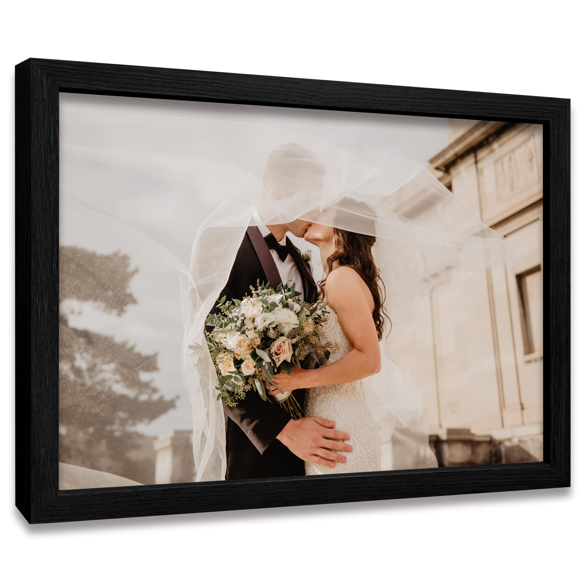 Framed Custom Canvas Prints With Your Photos Personalized Photo To Canvas Print Gifts For Couples Friends Family Baby Pets 16X12