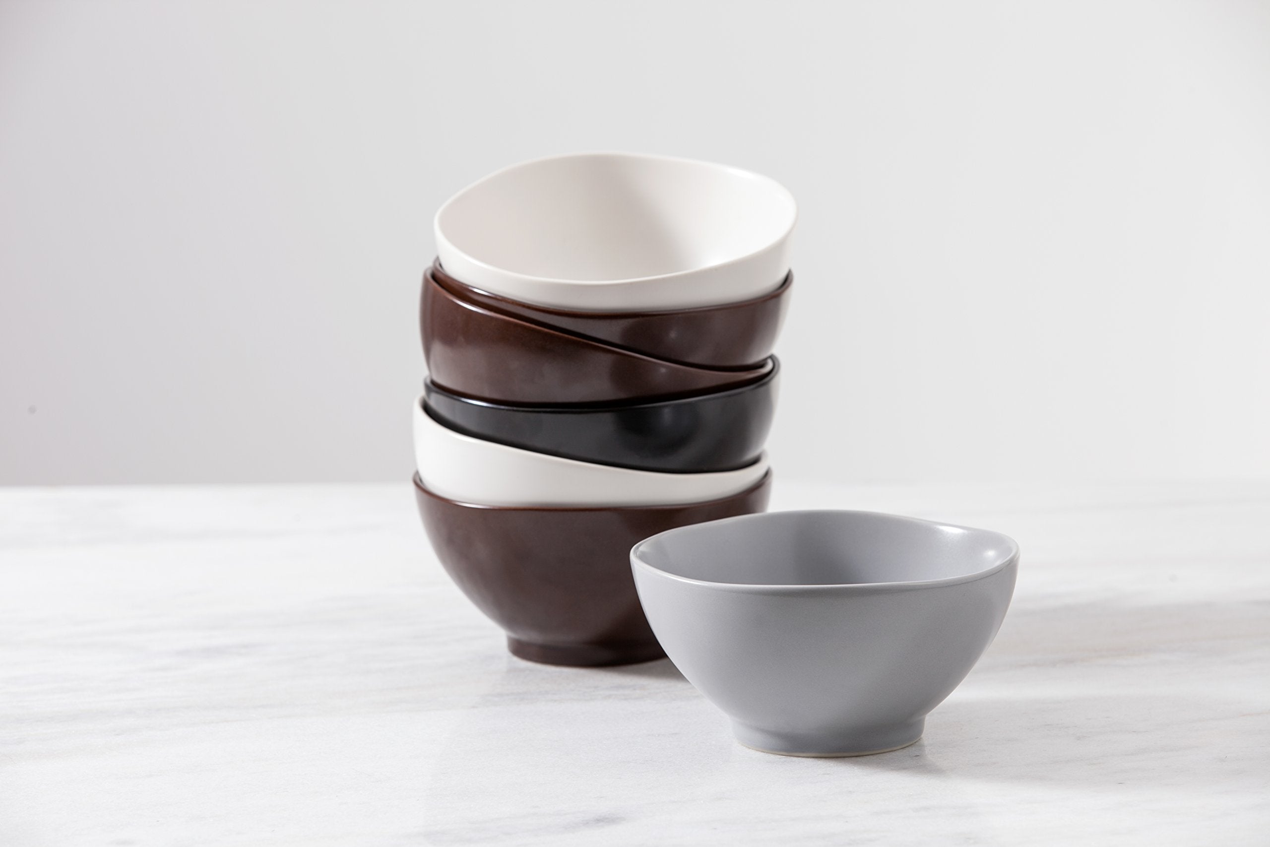 Fortessa Vitraluxe Dinnerware Heirloom Rice Bowl  5.75-Inch  Set of 4  Charcoal