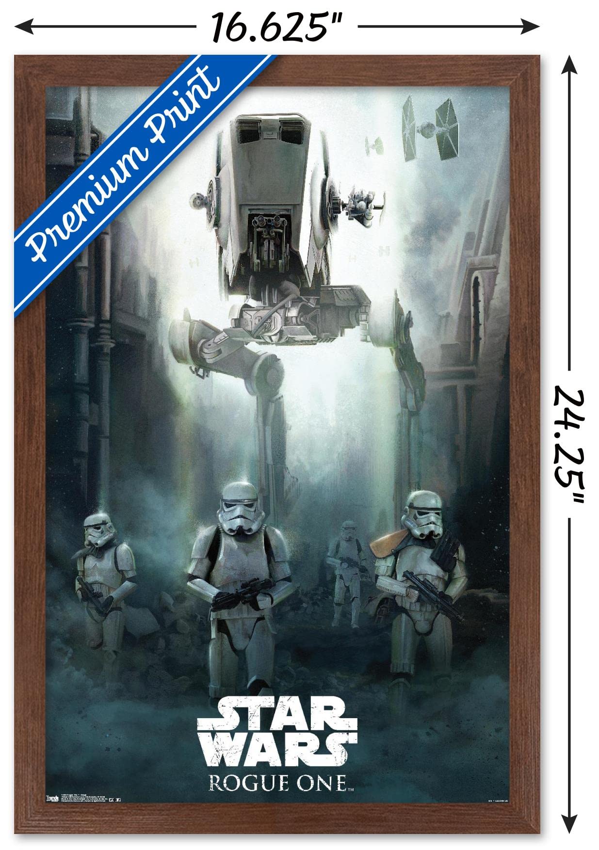 Trends International Star Wars: Rogue One - Siege Wall Poster, 14.725'' X 22.375'', Mahogany Framed Version