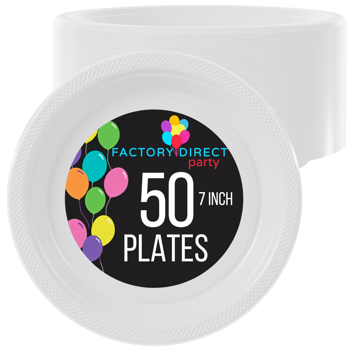 Exquisite White Plastic Plates For Party 7 White Disposable Plates For Party Supplies 50 Pcs Disposable Dinner Plate Heavy Dut