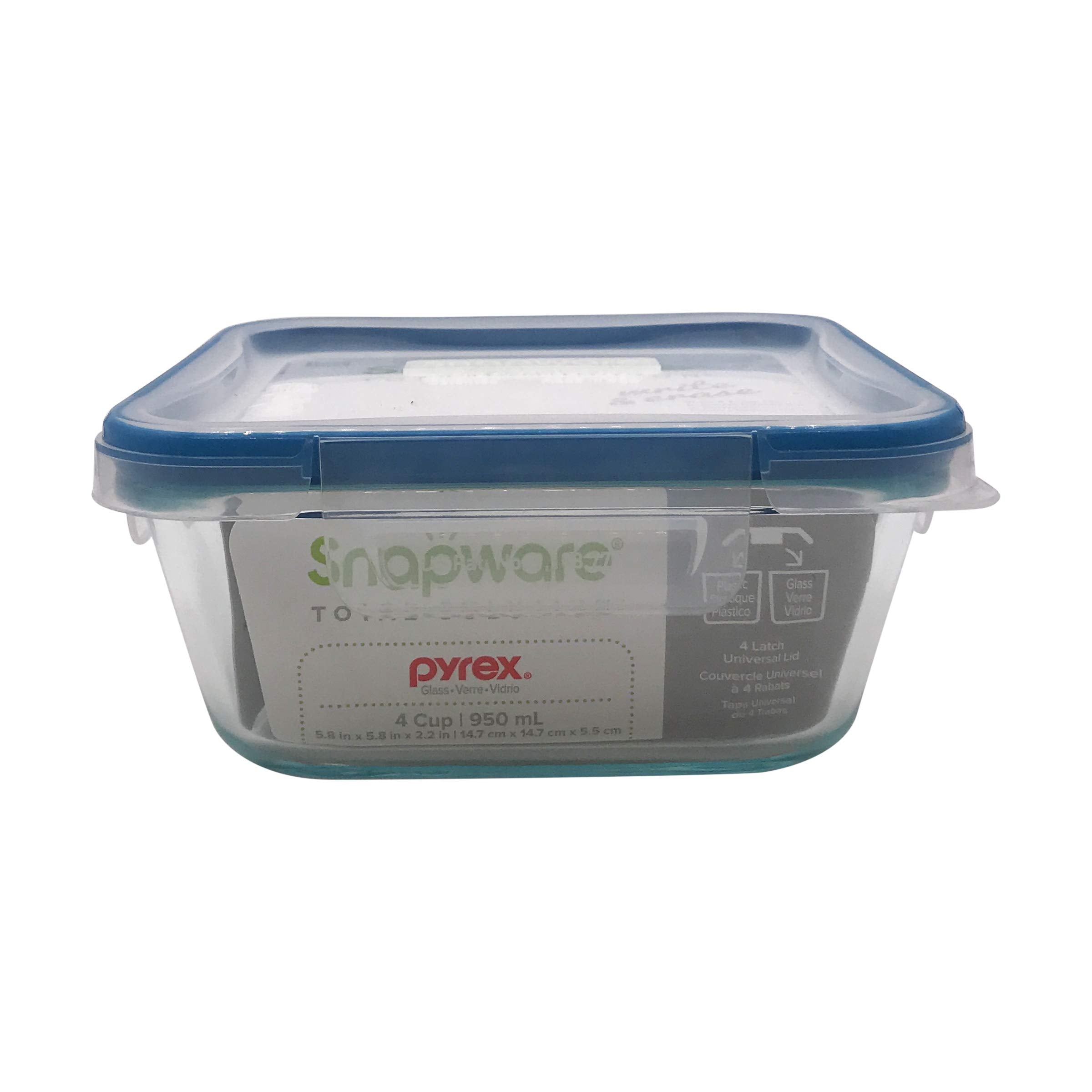 Snpwr Sq W/Lid Clear 4C (Pack Of 4)